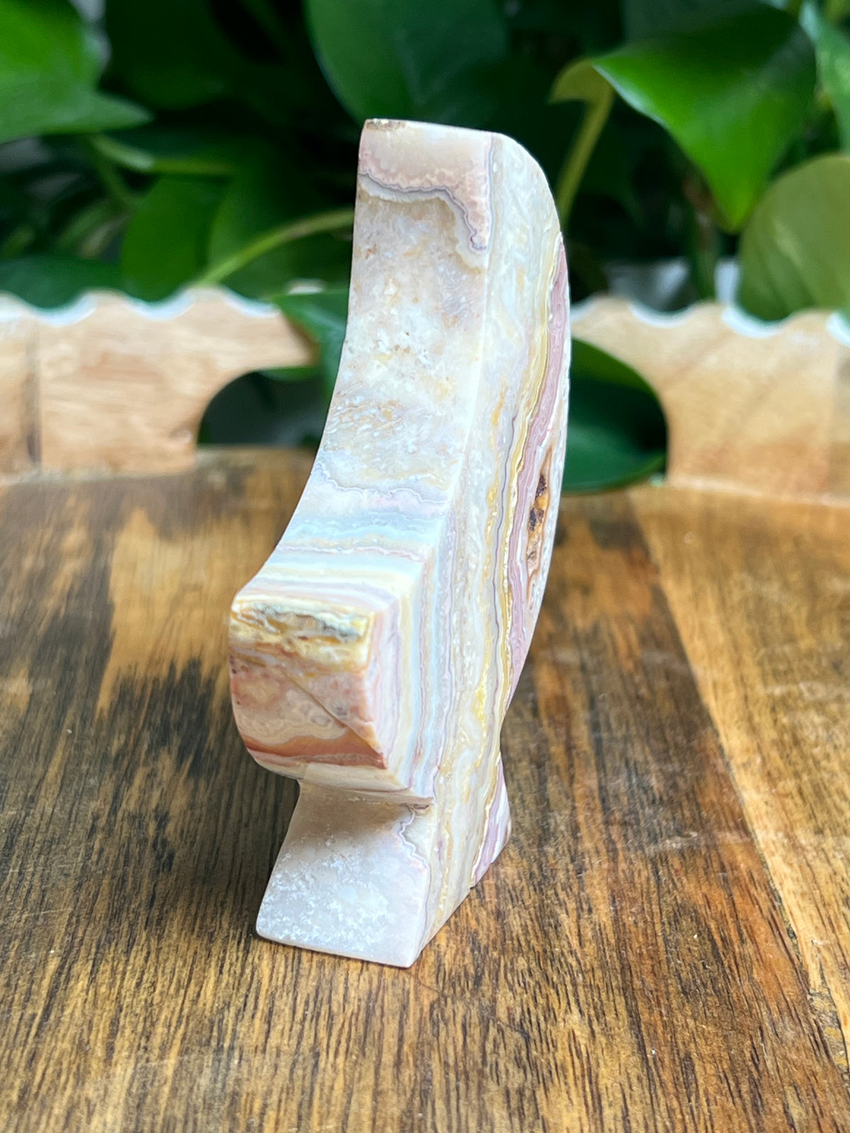 Crazy Lace Agate Self Standing Moon: P