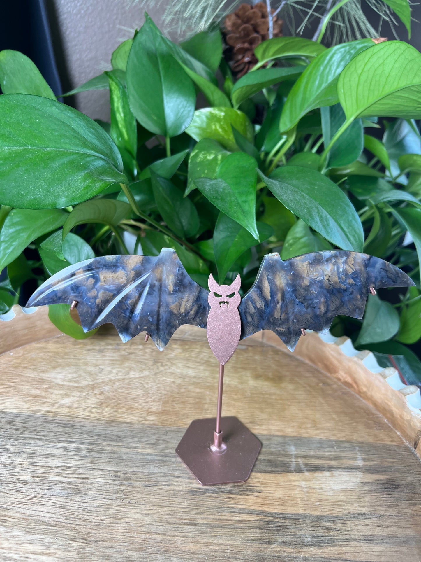 Dendritic Tiger Agate Bat Wings