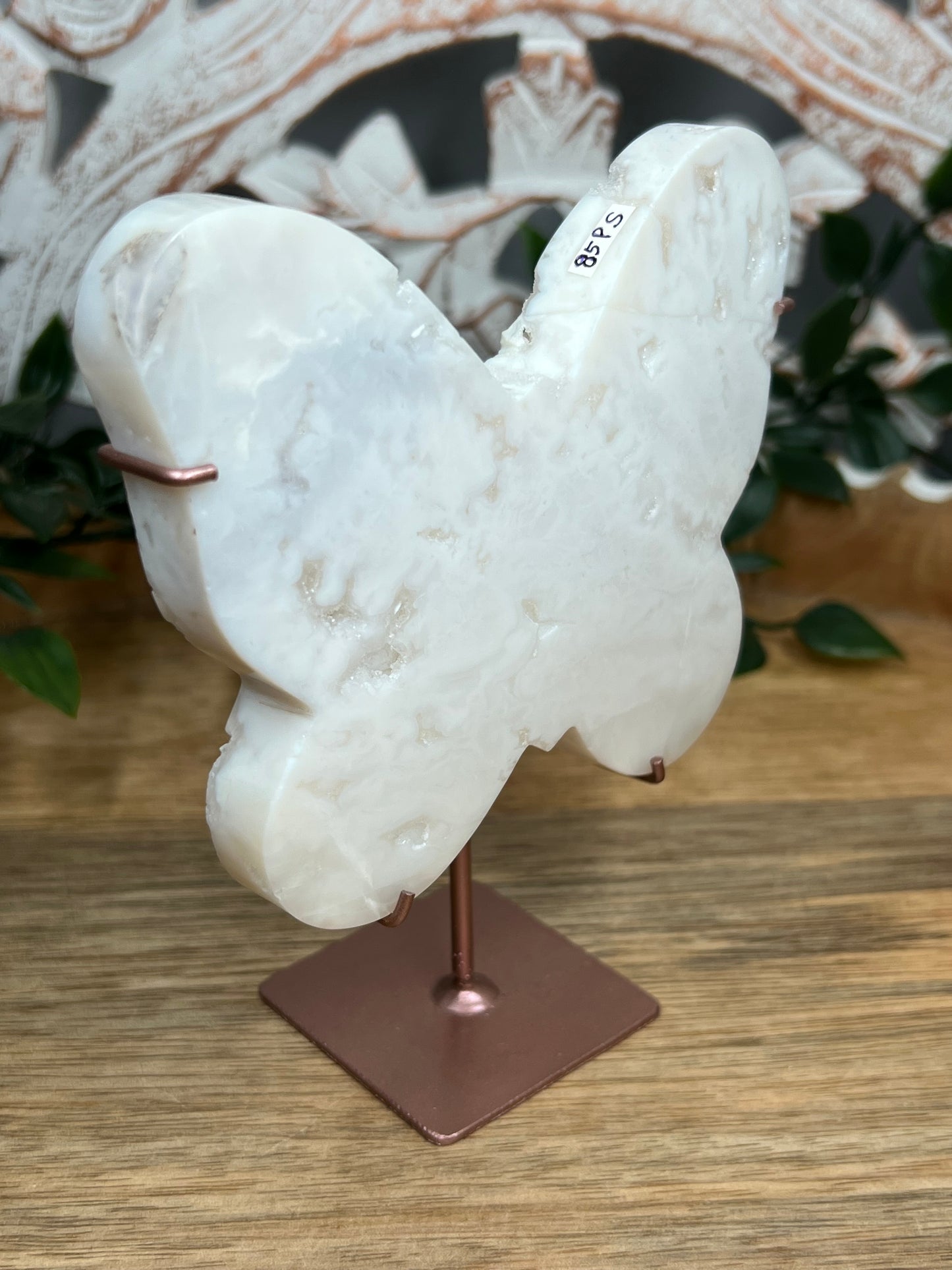 White Plume Agate Butterfly