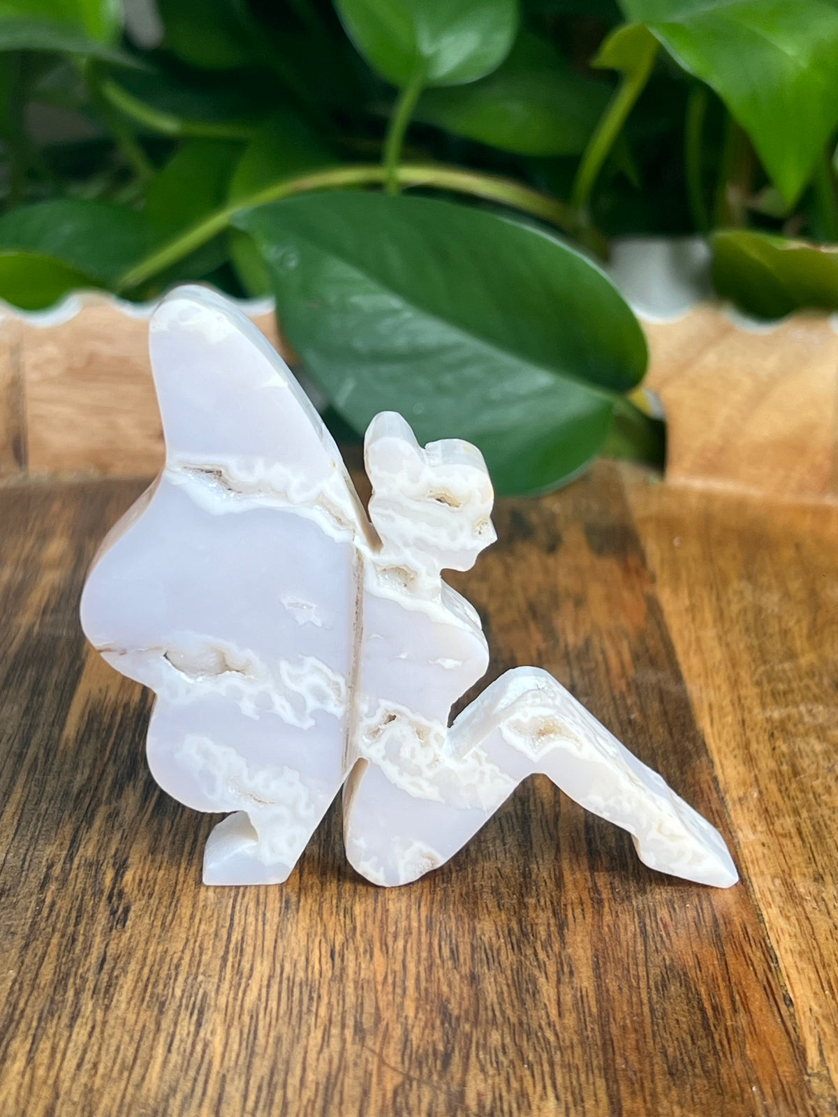 White Plume Agate Pixie Fairy: DZ