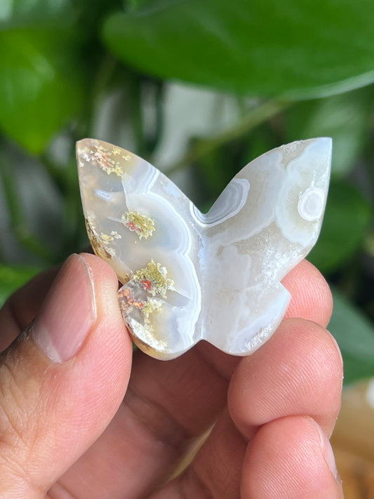 Scenic Moss Agate Mini 3D Butterfly: E