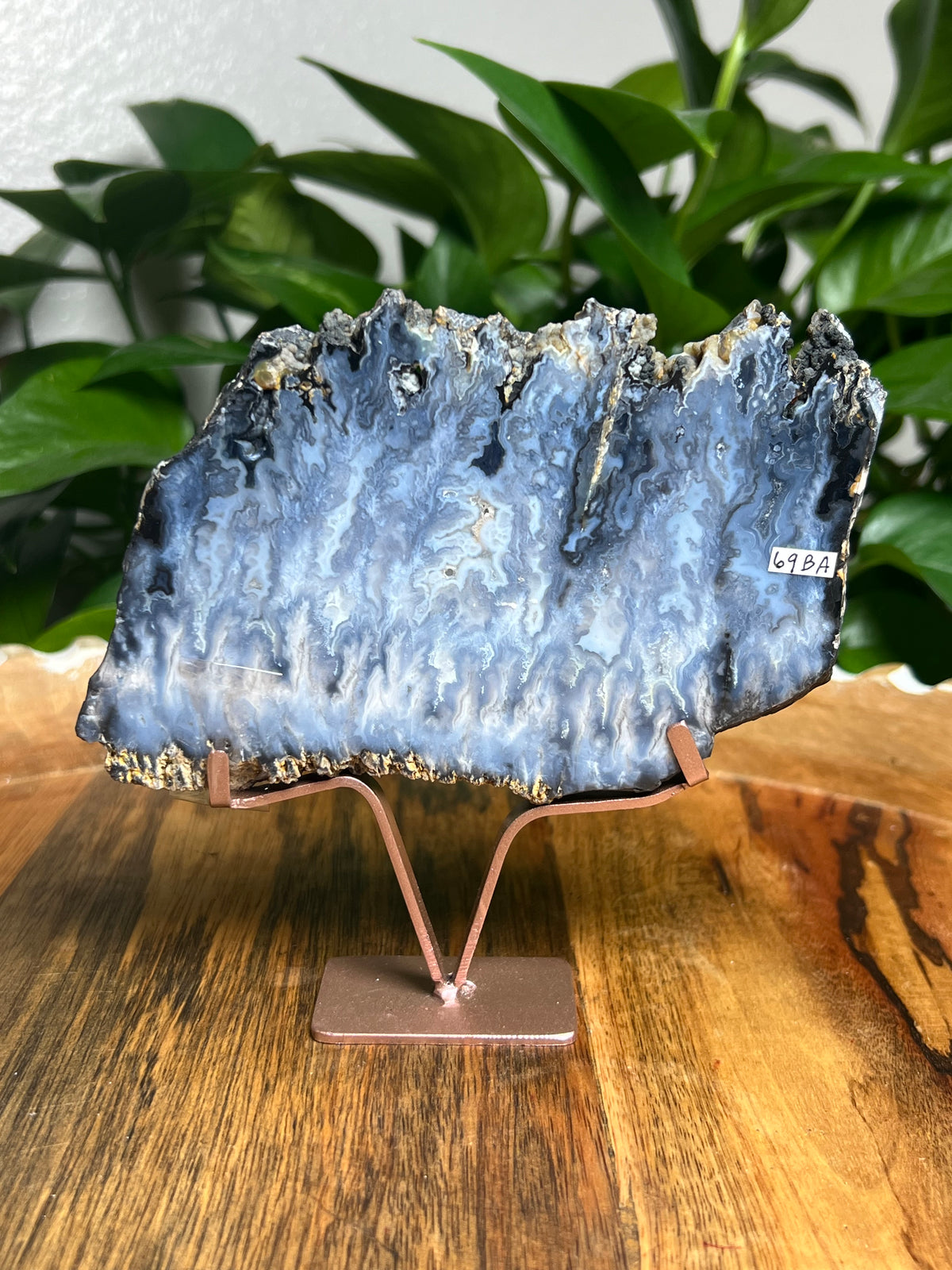 Blue Plume Agate Slab: BA