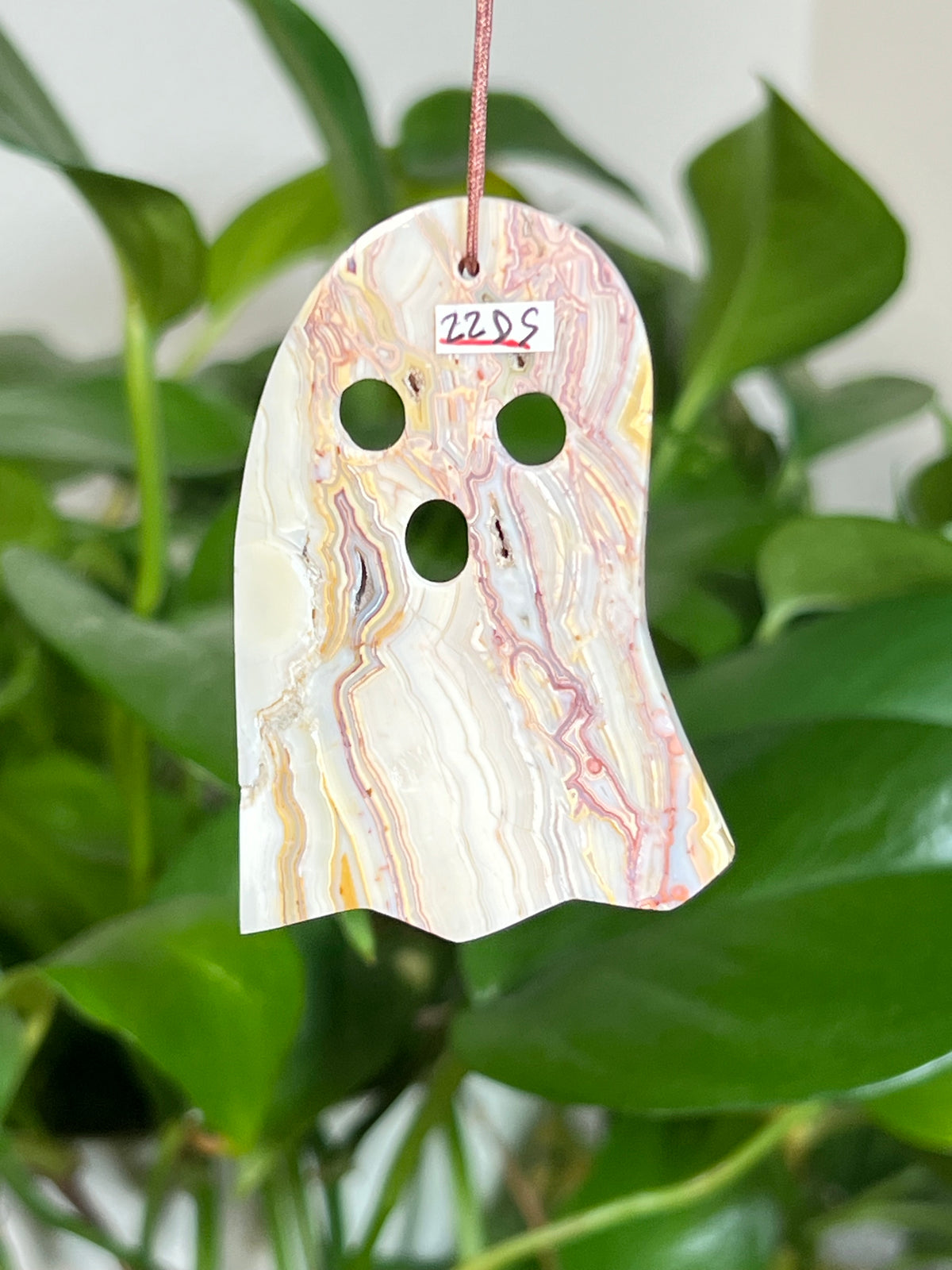 Crazy Lace Agate Ghost Ornaments