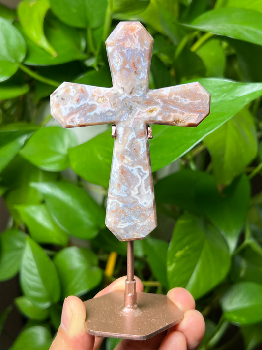 Sumatra Plume Agate Cross