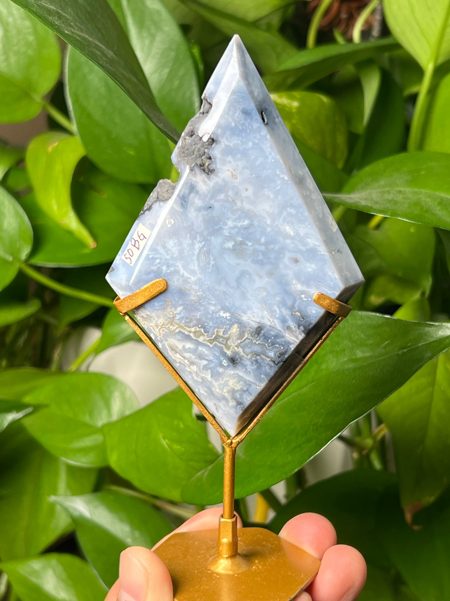 Blue Plume Agate Diamond