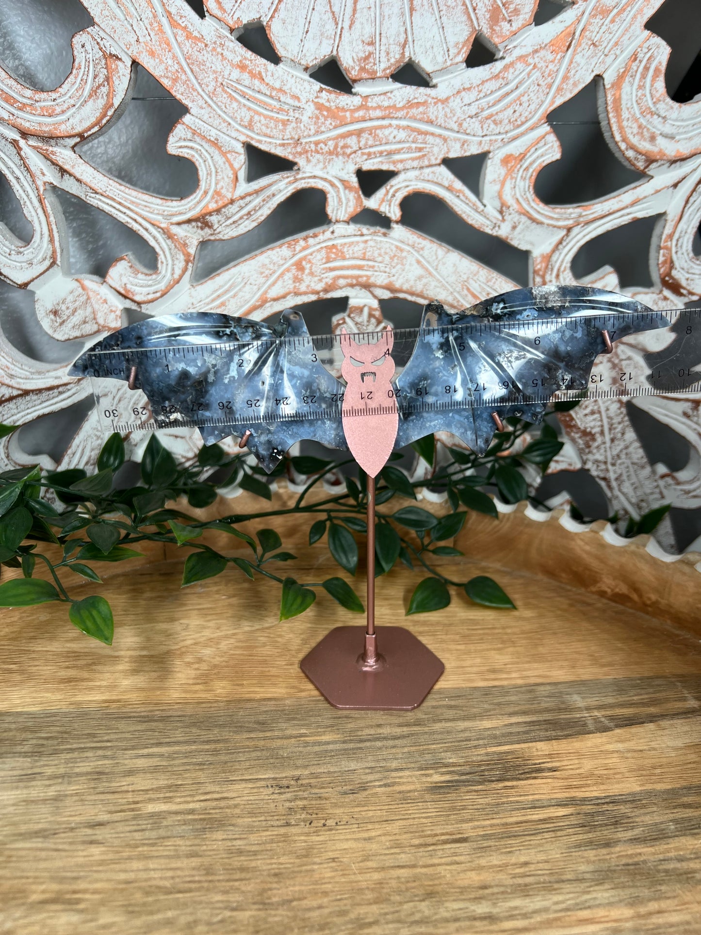 Blue Plume Agate Bat Wings