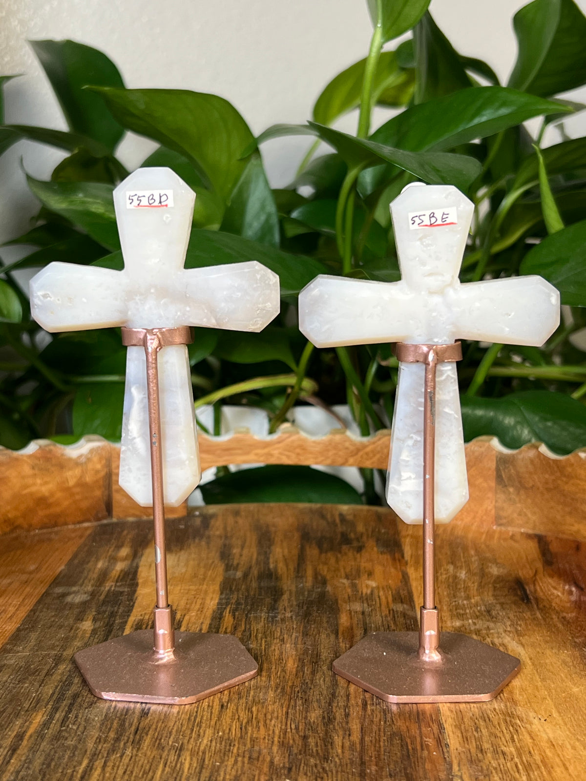 White Plume Agate Crosses