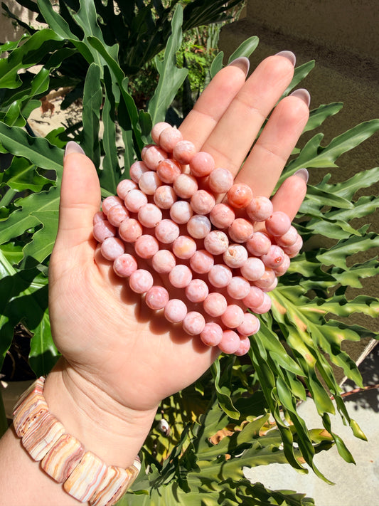 Pink Carnelian Beaded Bracelet (10mm)