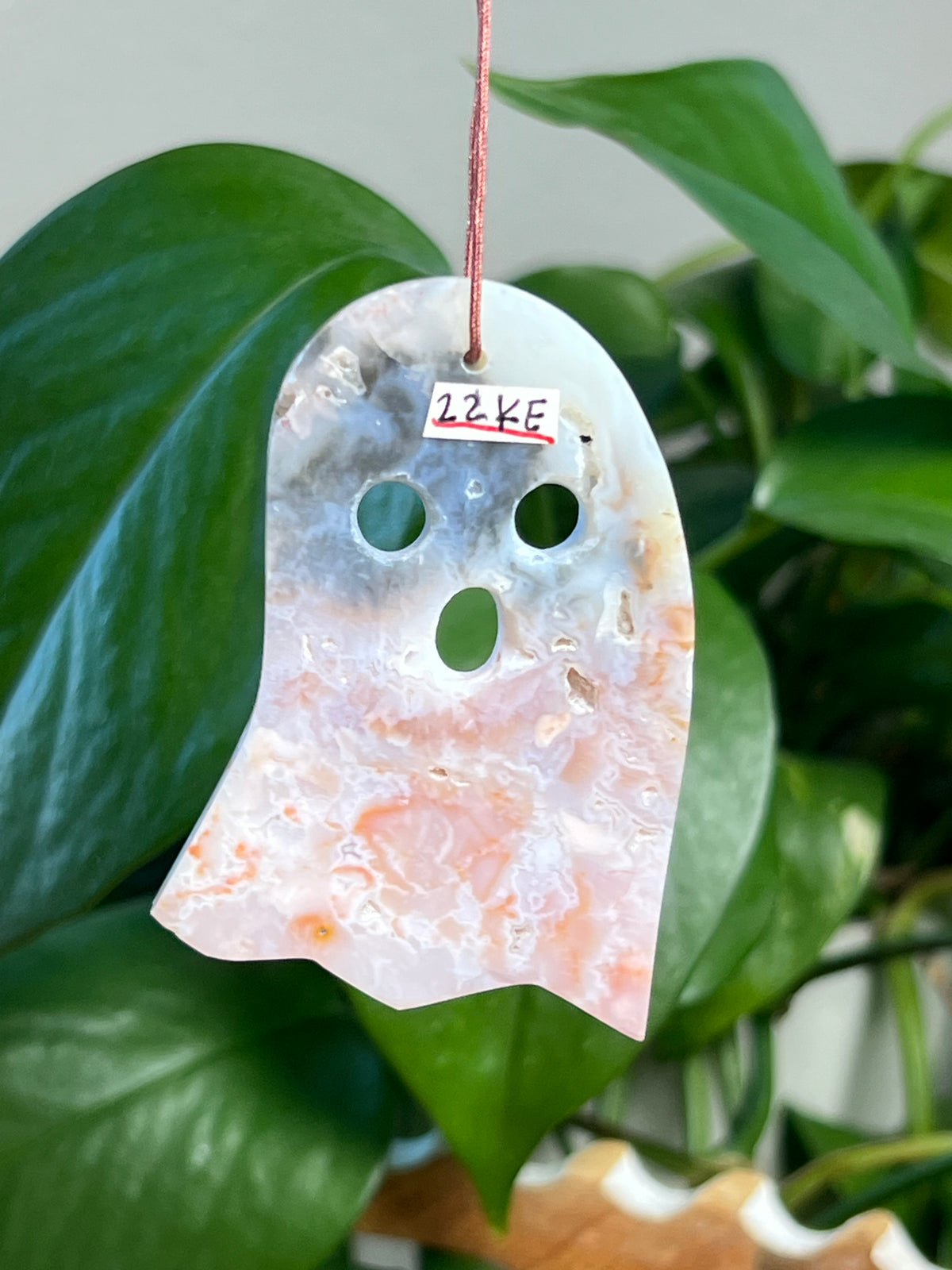 Rainbow Plume Agate Ghost Ornaments