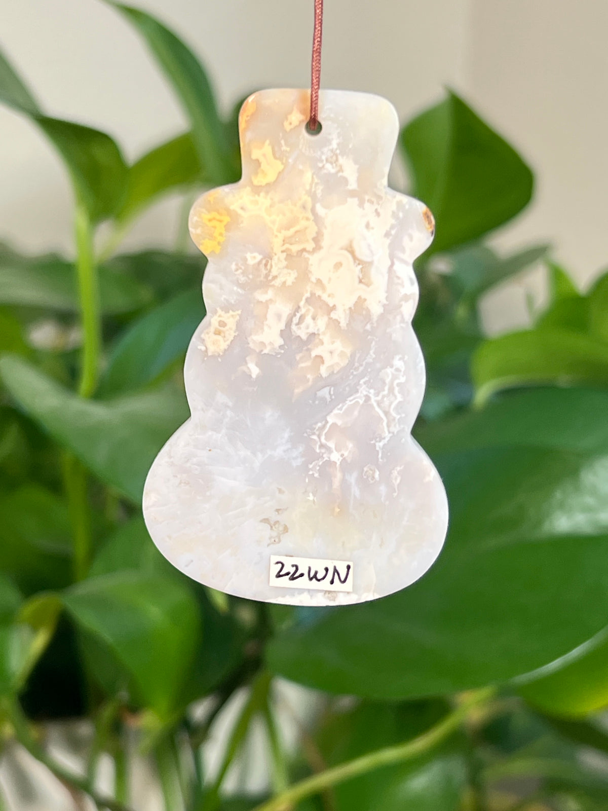 Winter Plume Agate Snowman Ornaments