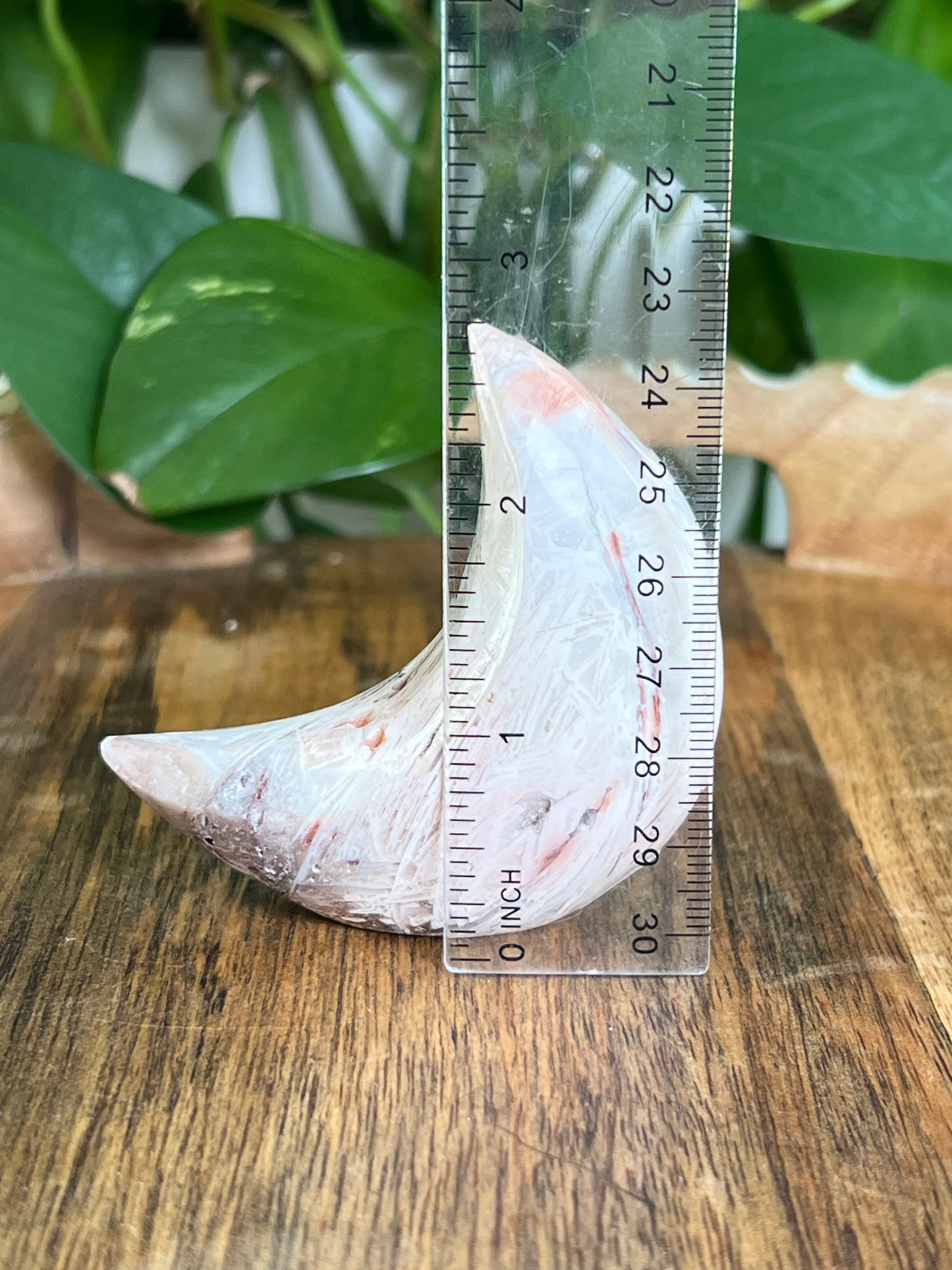 Tube Agate Self-Standing Moon: LA