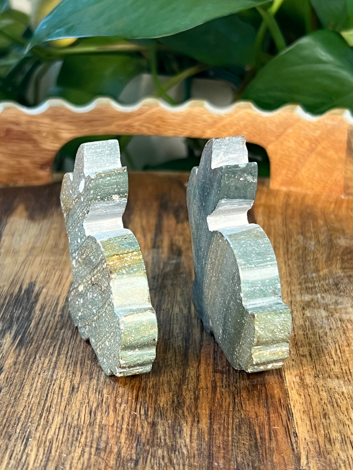 Blue Green Jasper Bunnies