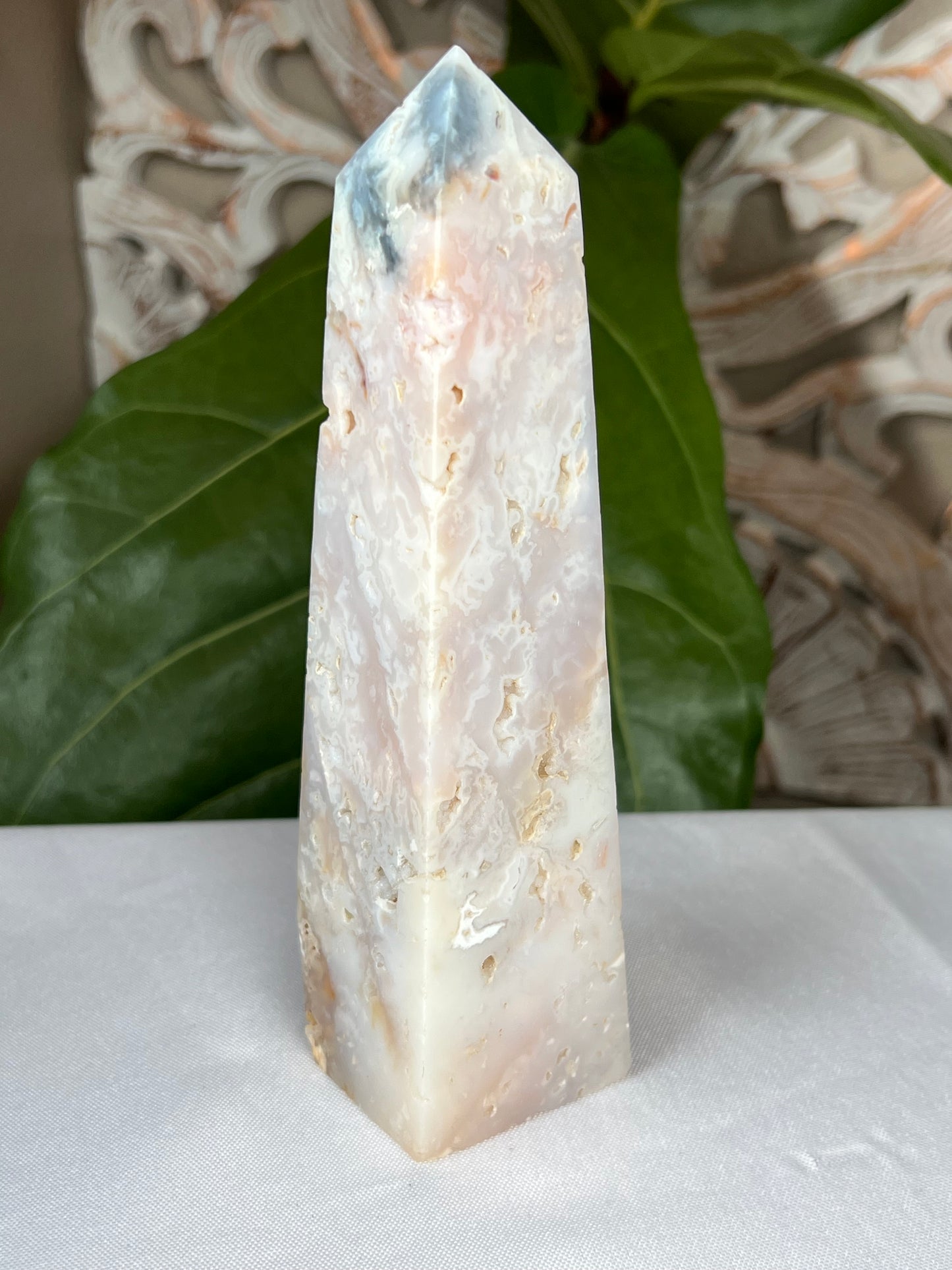 Rainbow Plume Agate Tower