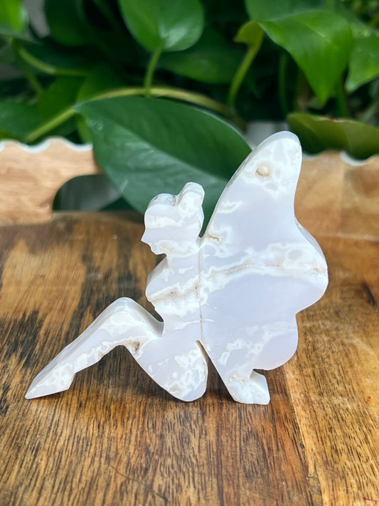 White Plume Agate Pixie Fairy: DF