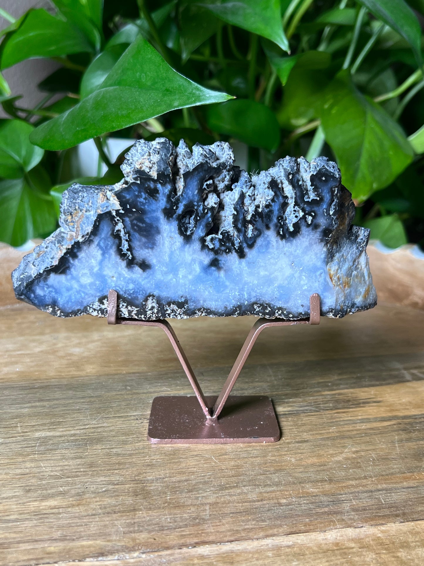 Blue Plume Agate Slab