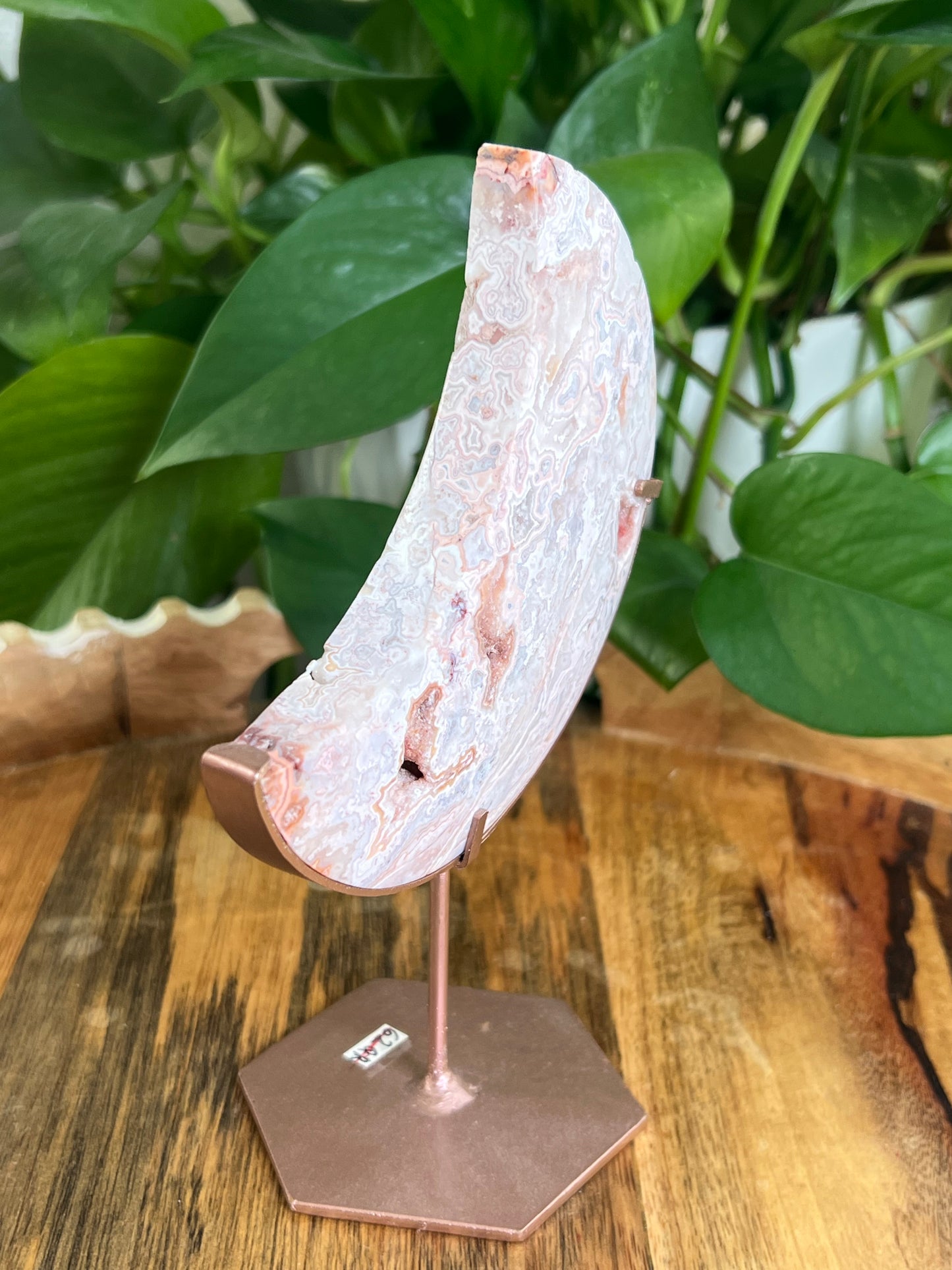 Pink Crazy Lace Agate Moon: QR