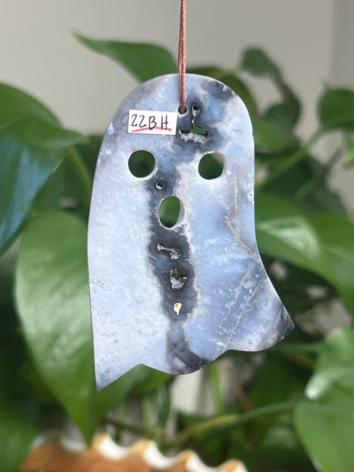 Blue Plume Agate Ghost Ornaments