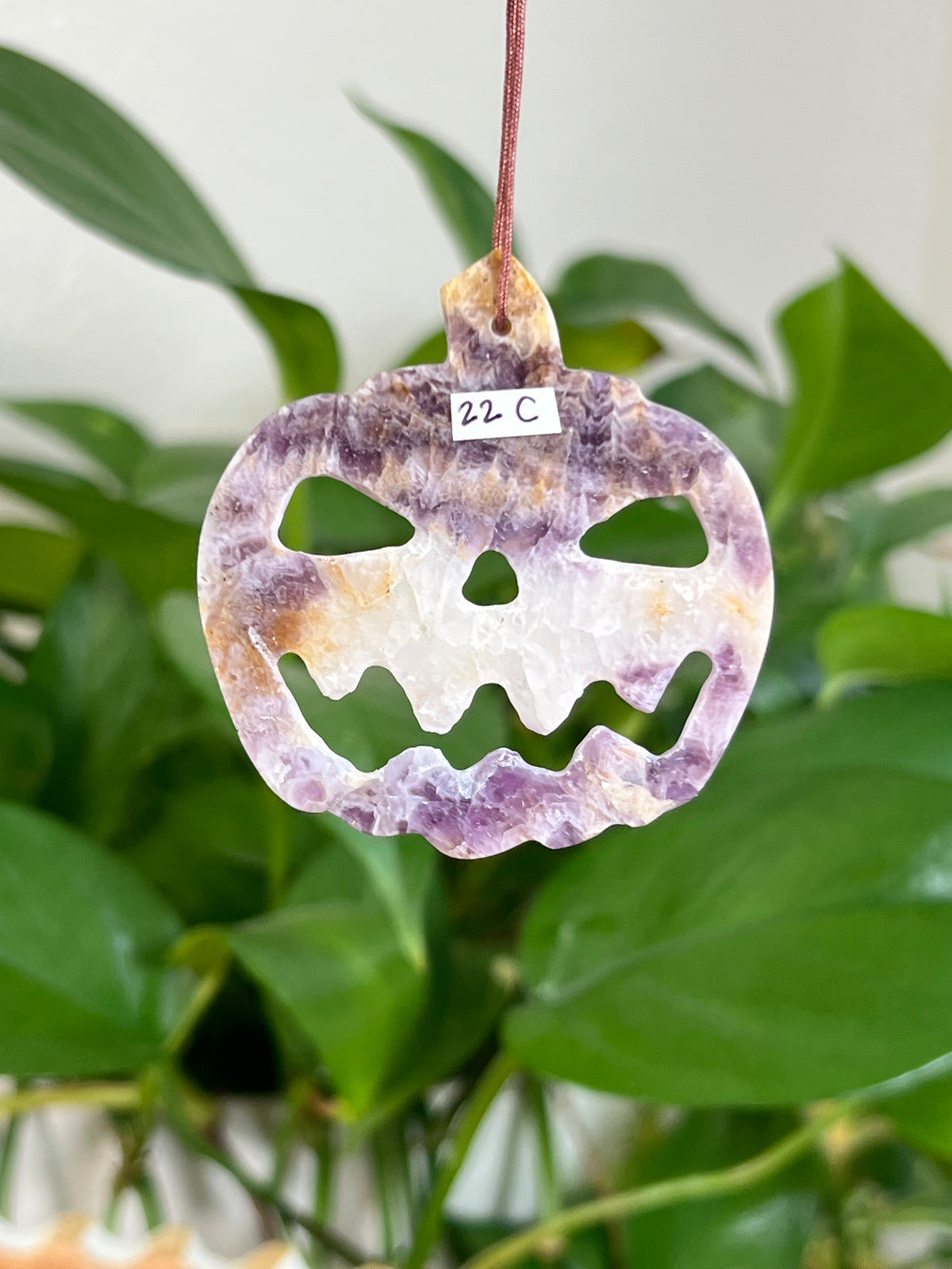 Indonesian Amethyst Jack-O-Lantern Ornaments