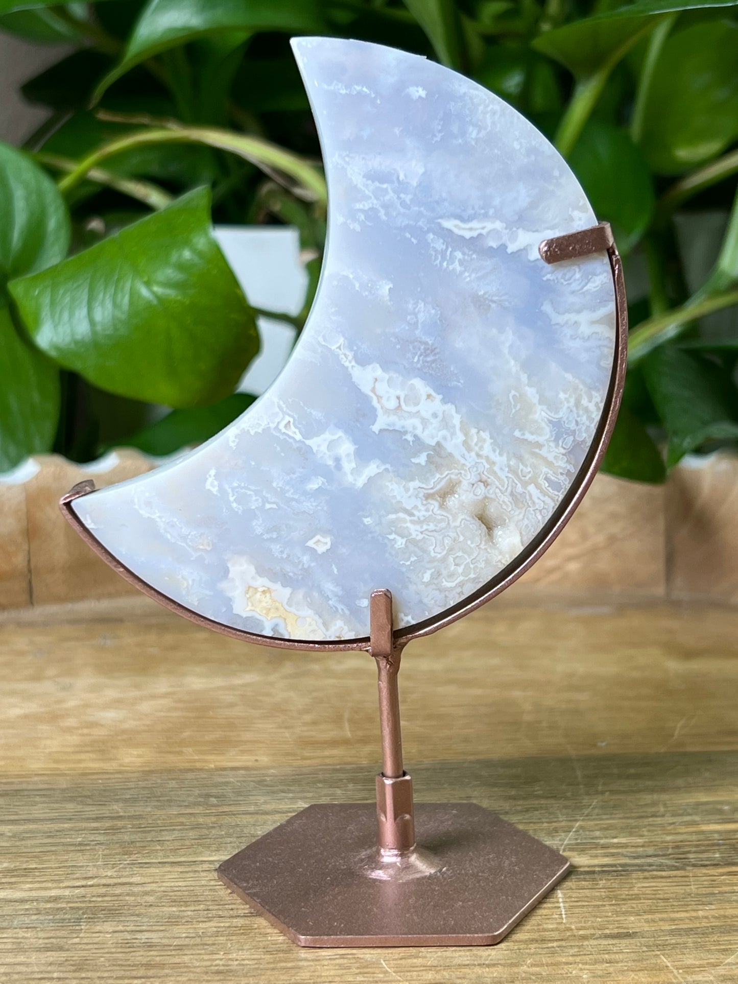 Winter Plume Agate Moon