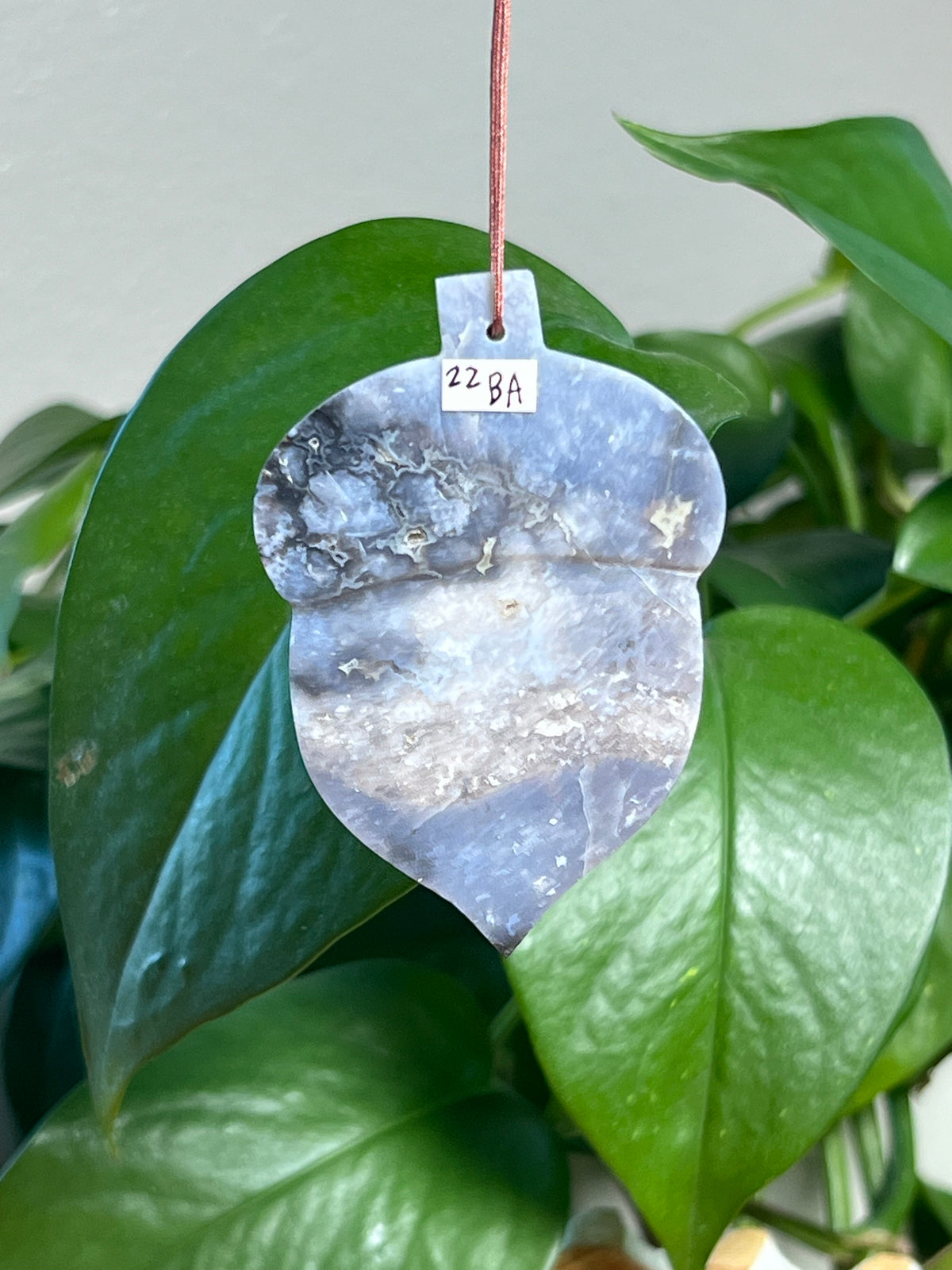 Blue Plume Agate Acorn Ornaments
