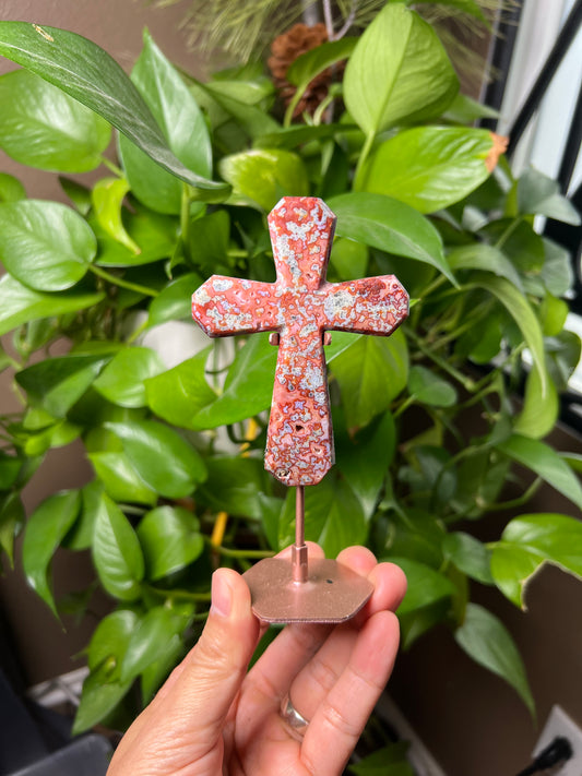 Sumatra Plume Agate Cross