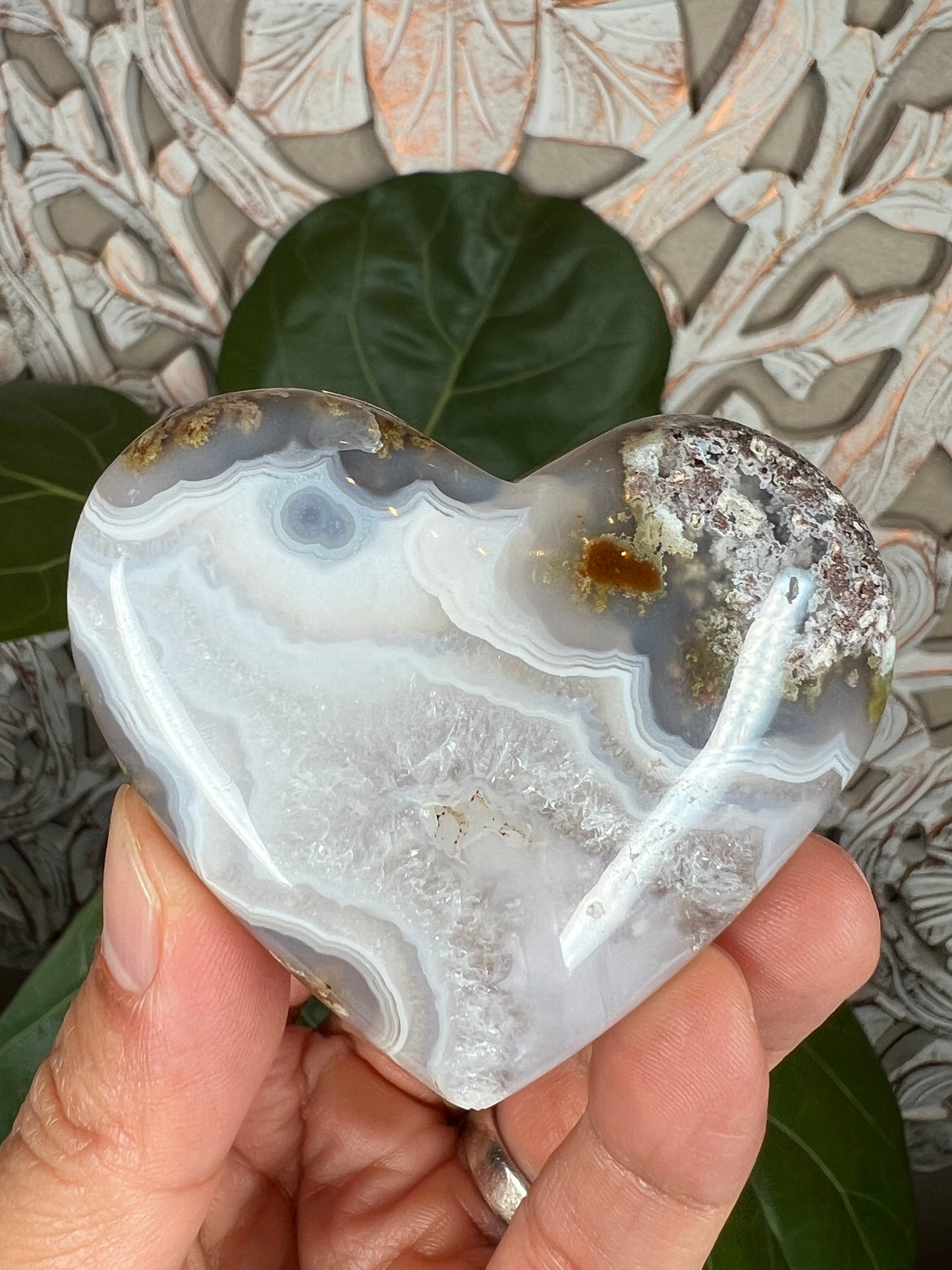 Scenic Moss Agate Heart