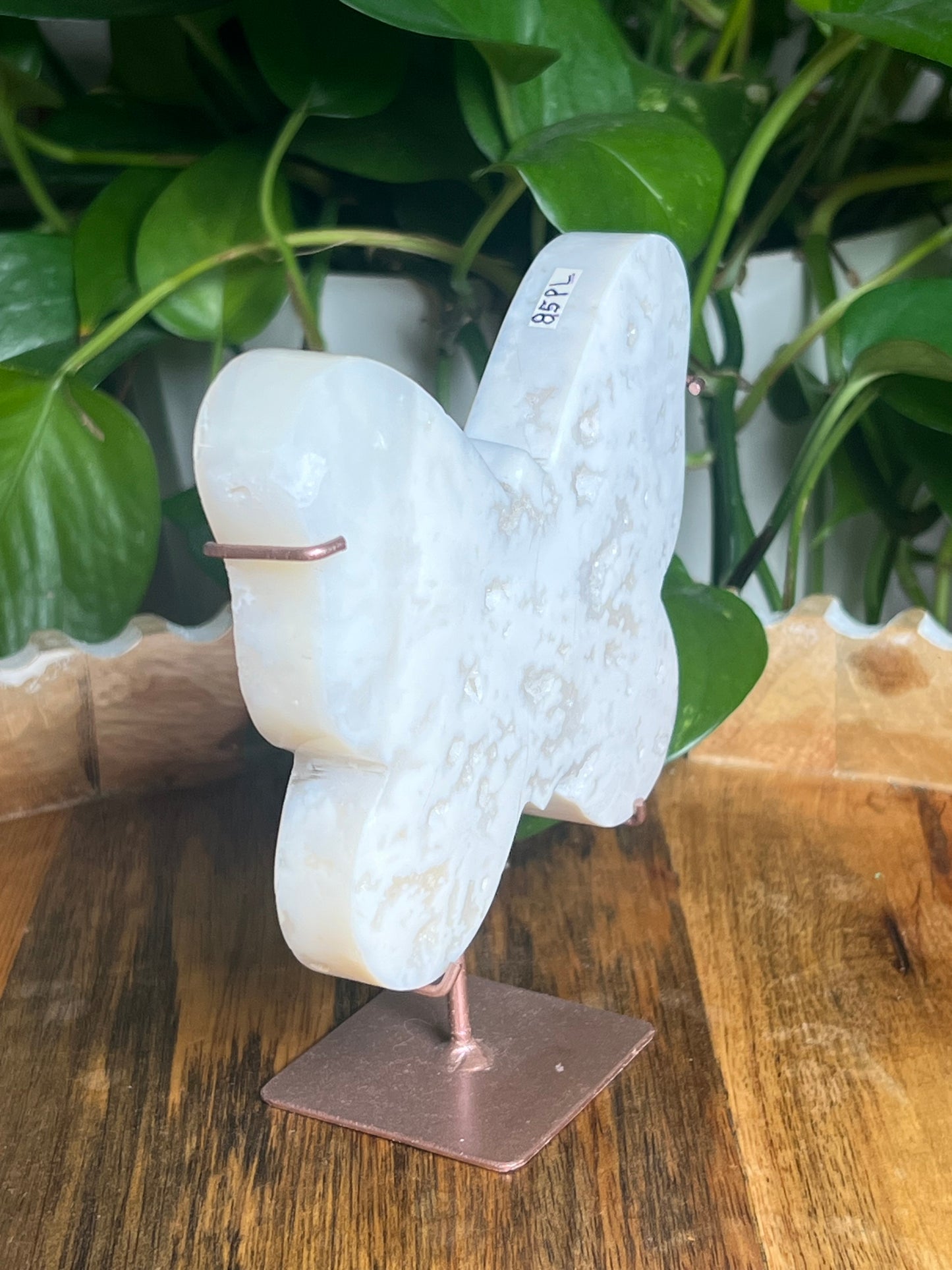 White Plume Agate Butterfly: PL