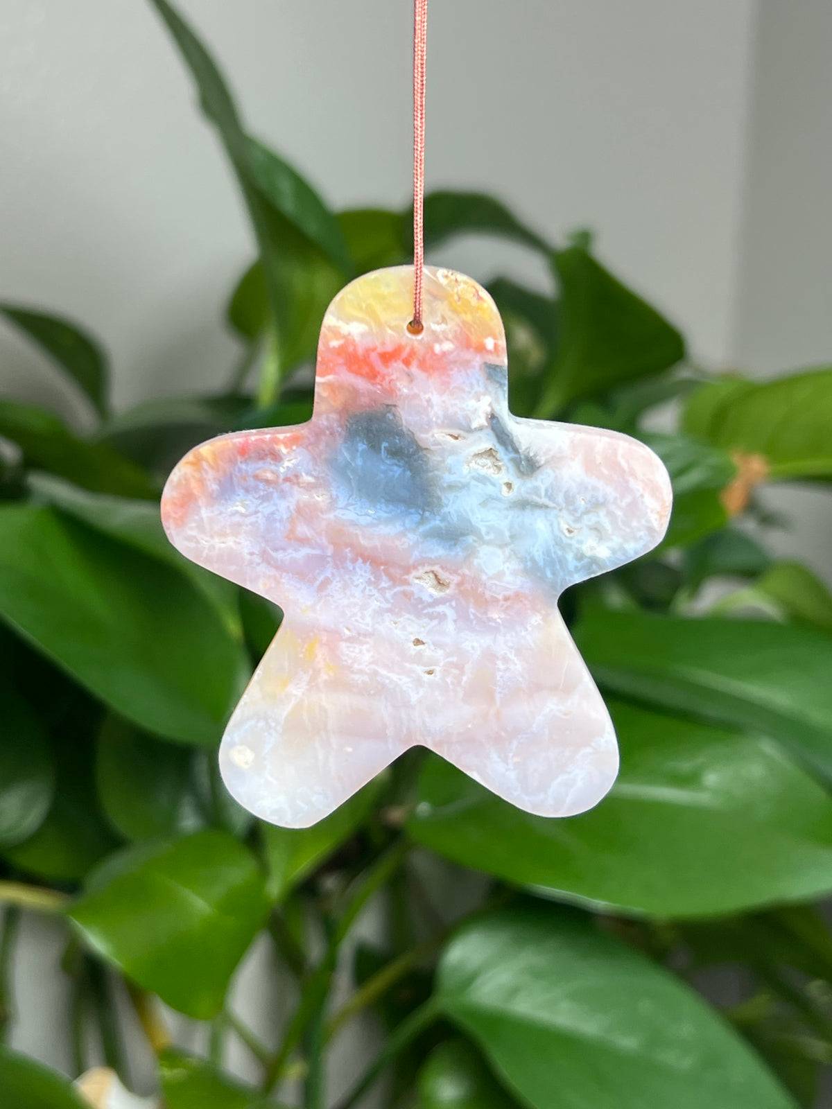 Rainbow Plume Agate Ornament Gingerbread: Ai