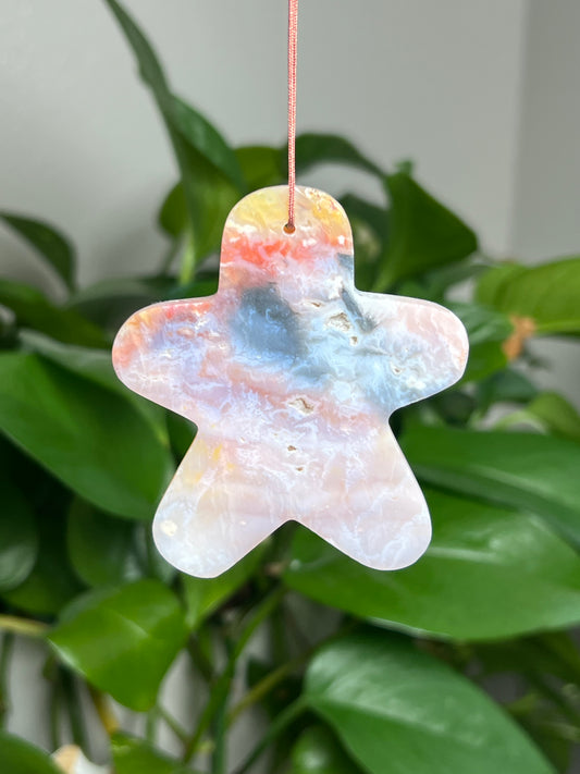 Rainbow Plume Agate Ornament Gingerbread: Ai