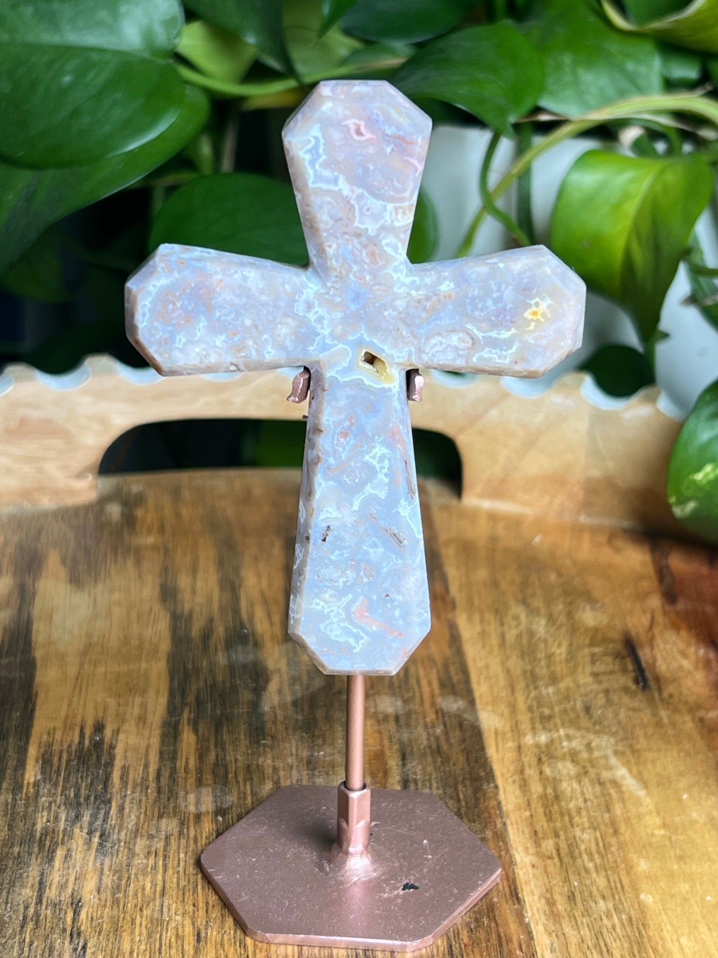 Sumatra Plume Agate Cross