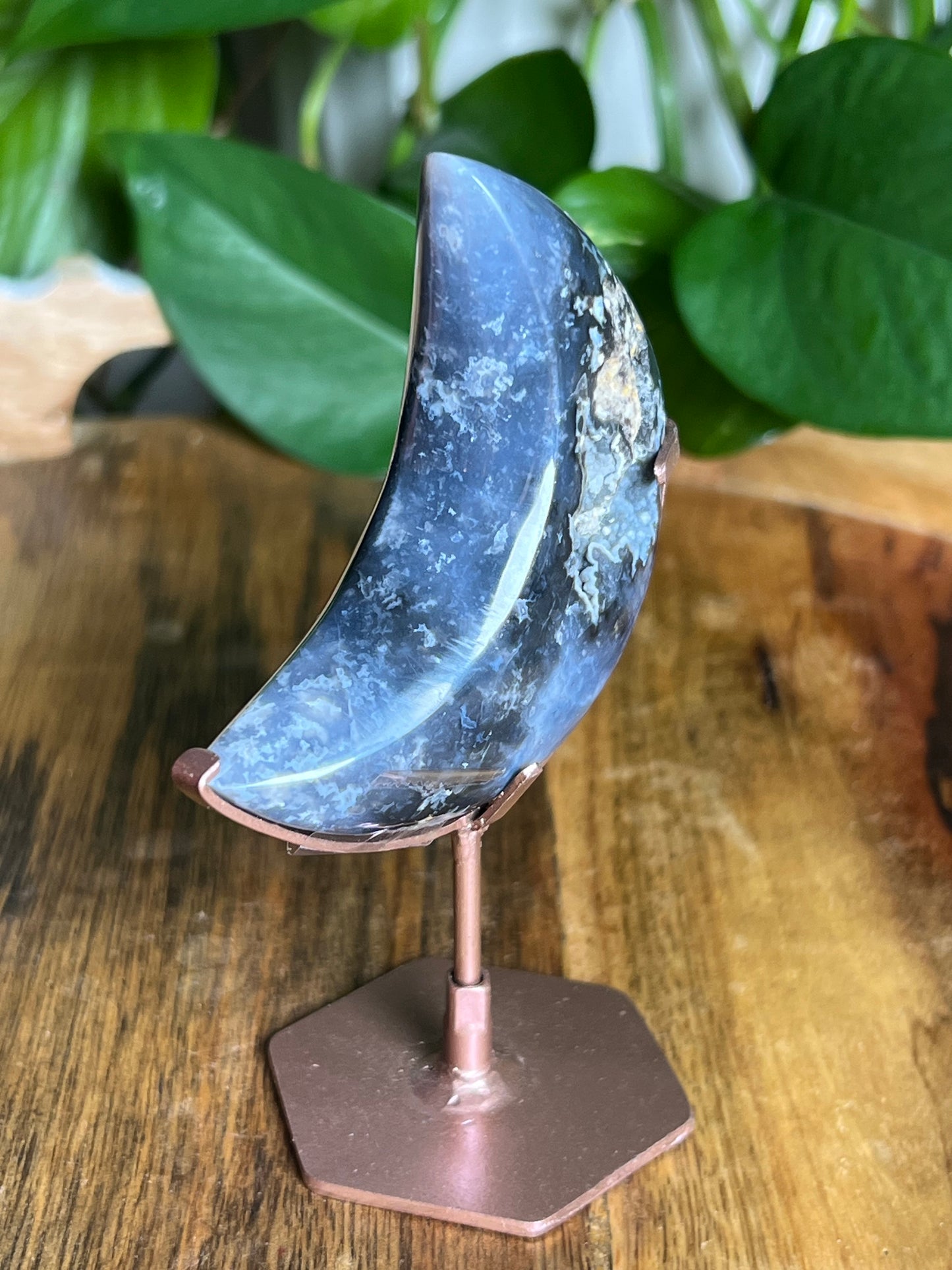 Blue Plume Agate Moon VE