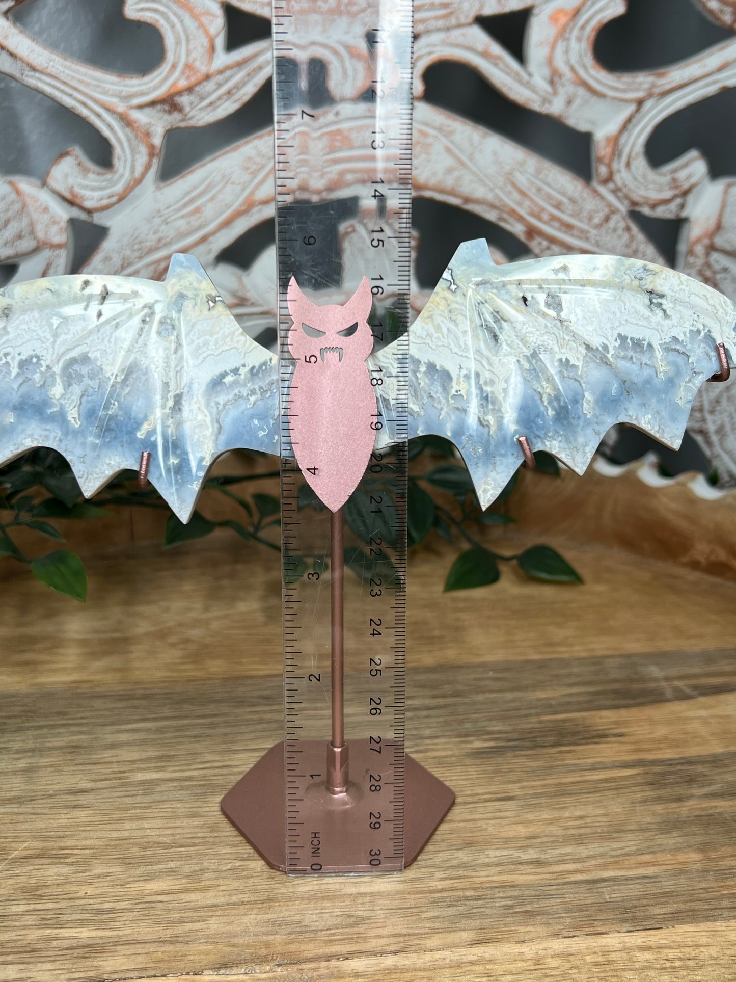 Blue Plume Agate Bat Wings