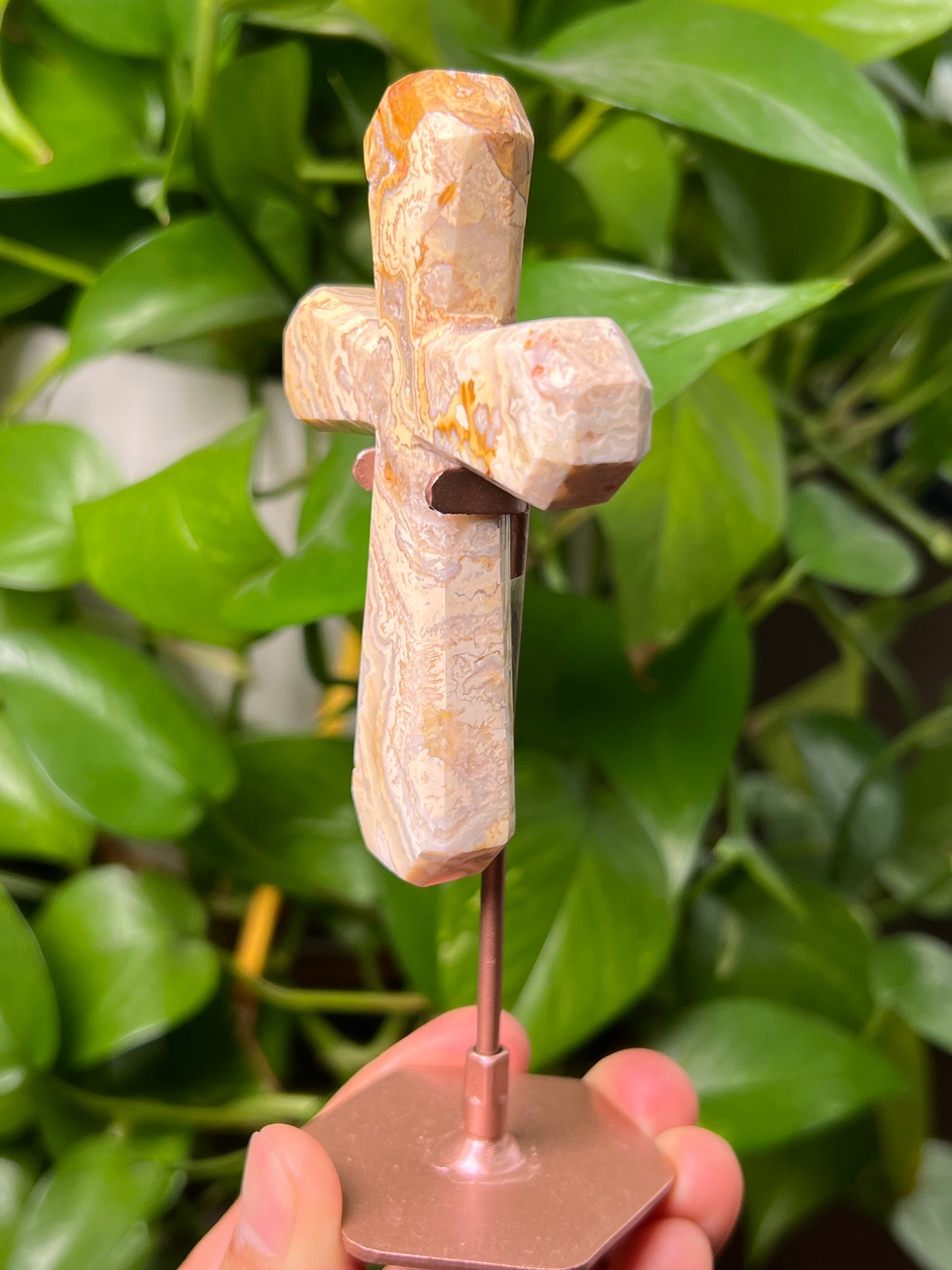 Crazy Lace Agate Cross