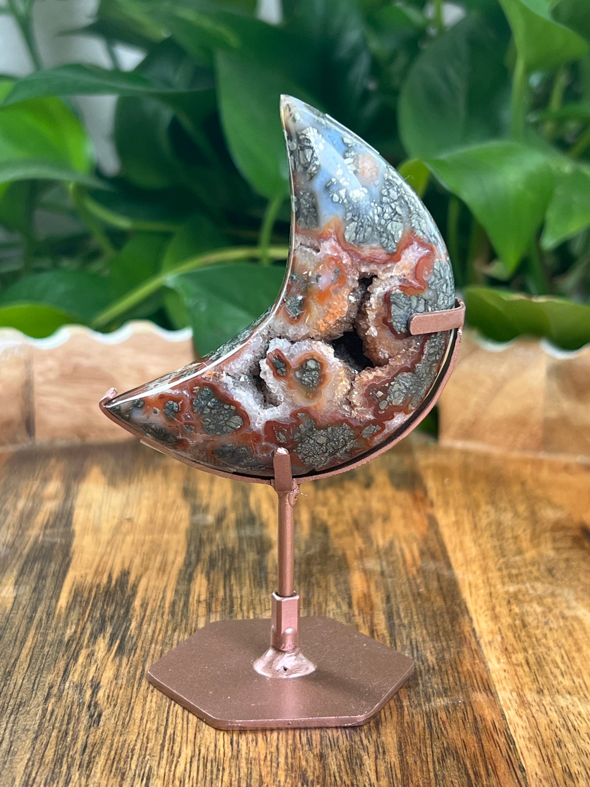 Marcasite Mini Puffy Moon: SZ
