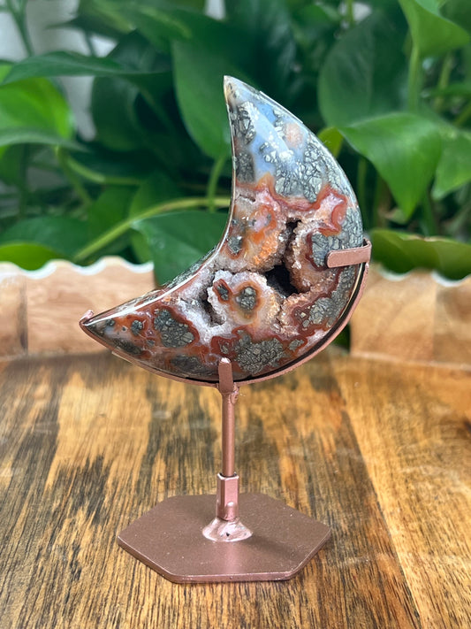 Marcasite Mini Puffy Moon: SZ