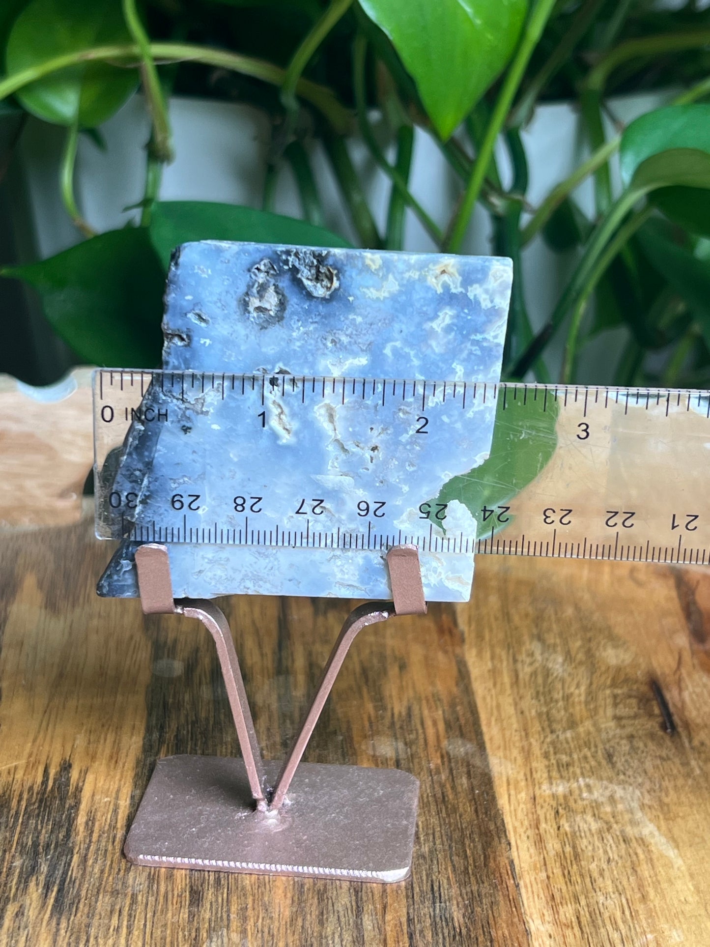 Blue Plume Agate Slab: E