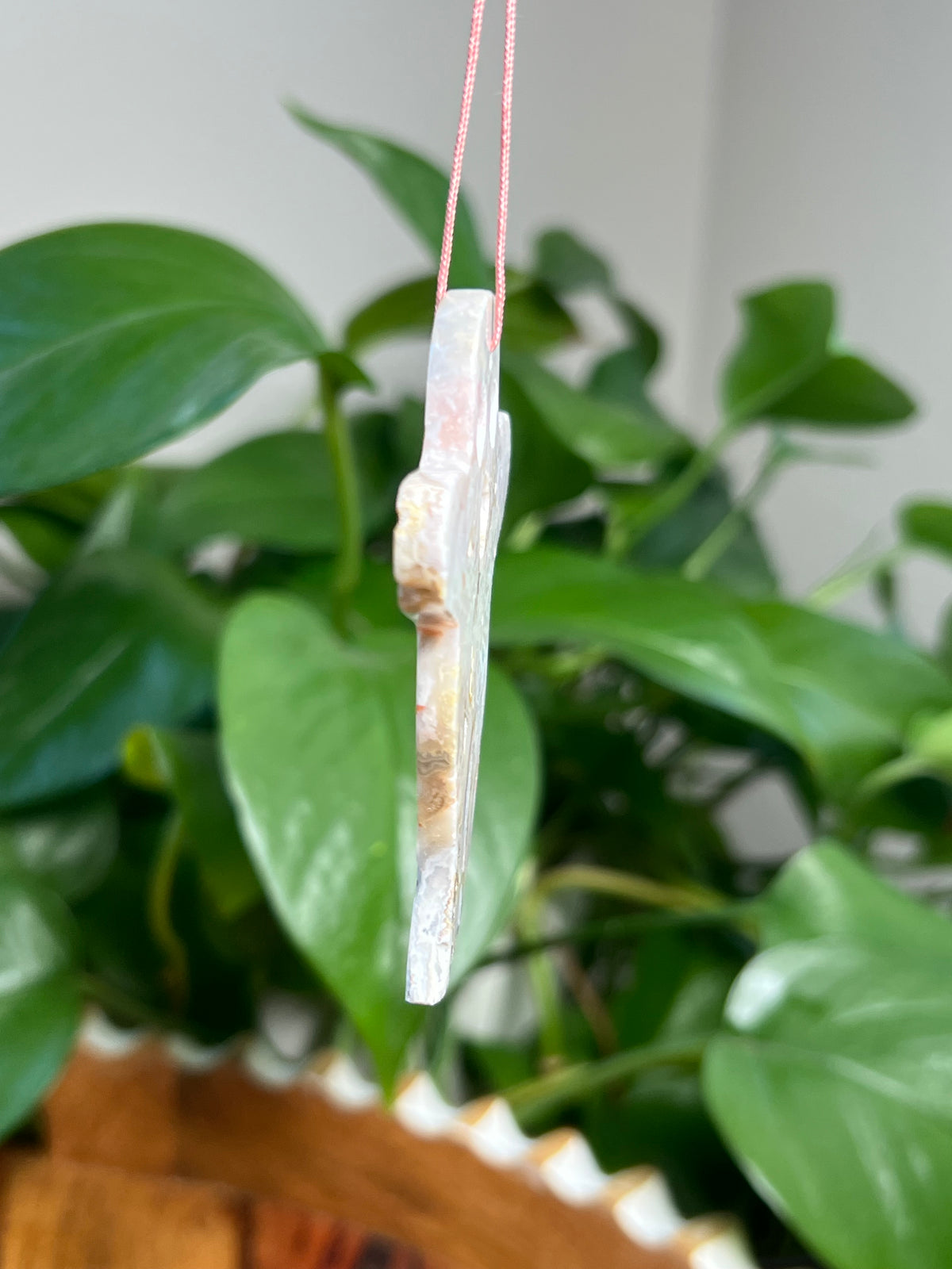 Sumatra Plume Agate Ornament Ghost: F