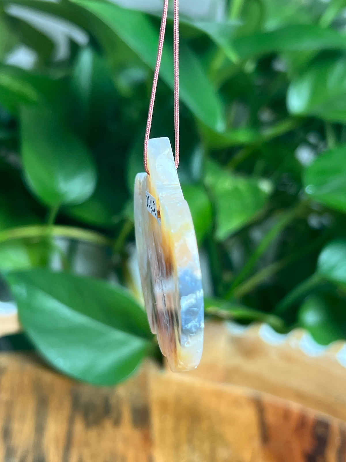 Rainbow Plume Agate Ornament Pumpkin: KQ