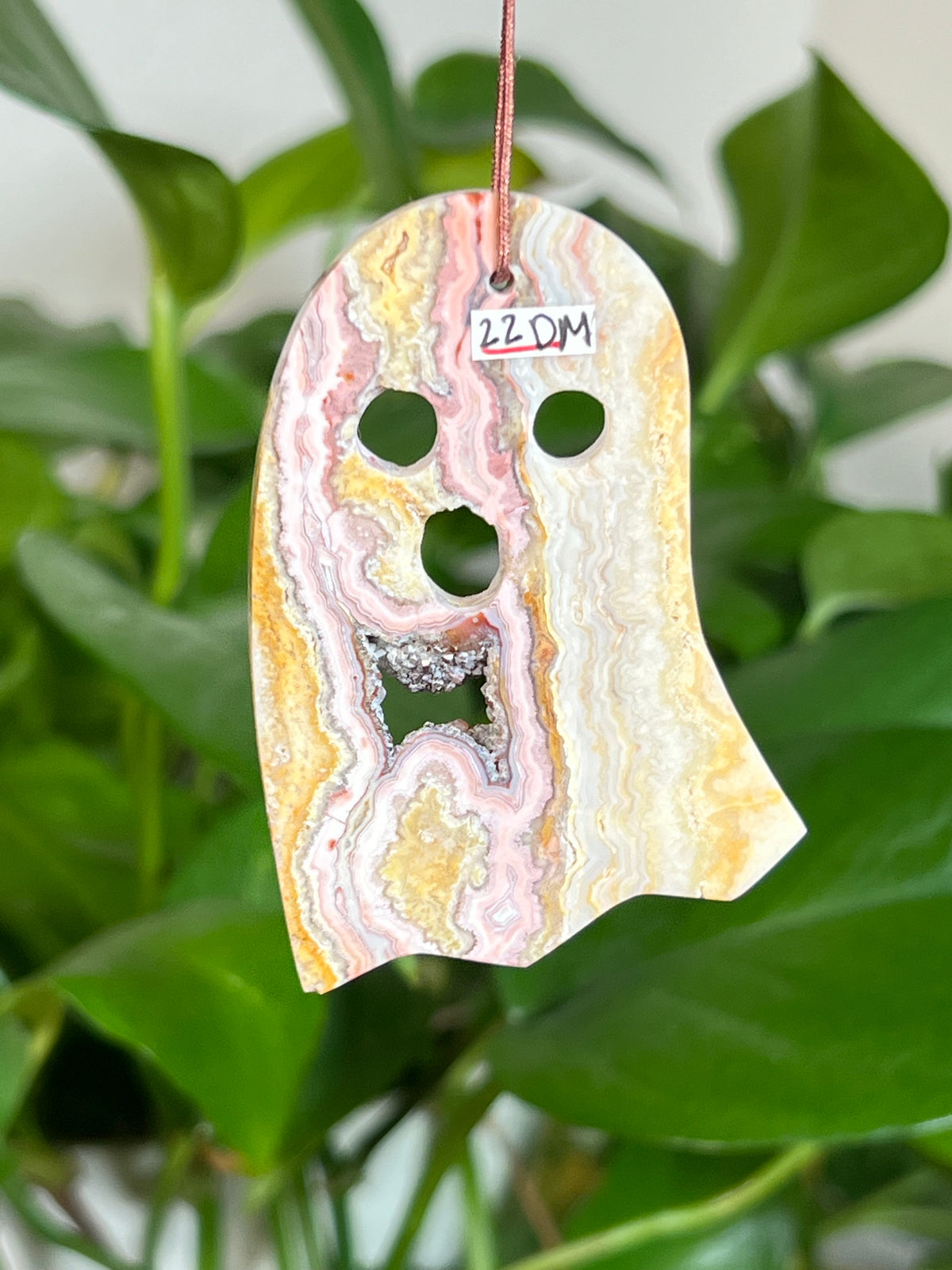 Crazy Lace Agate Ghost Ornaments