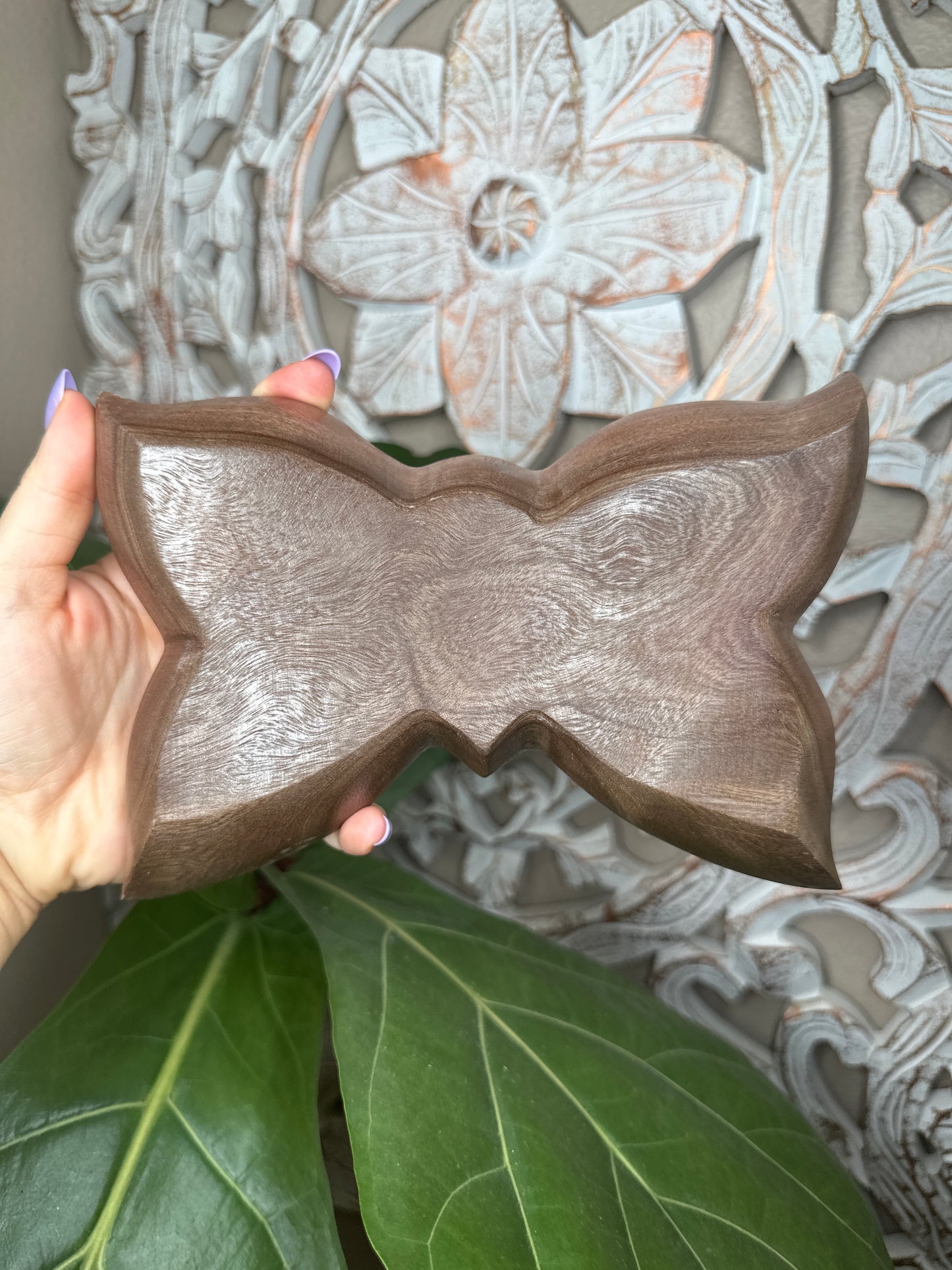 Wooden Butterfly Dish