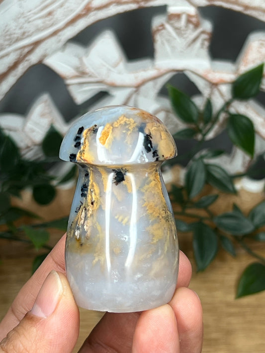 Dendritic Tiger Agate Mushroom
