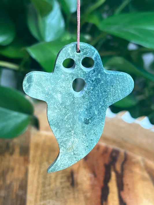 Blue Green Jasper Ornament Ghost: VG