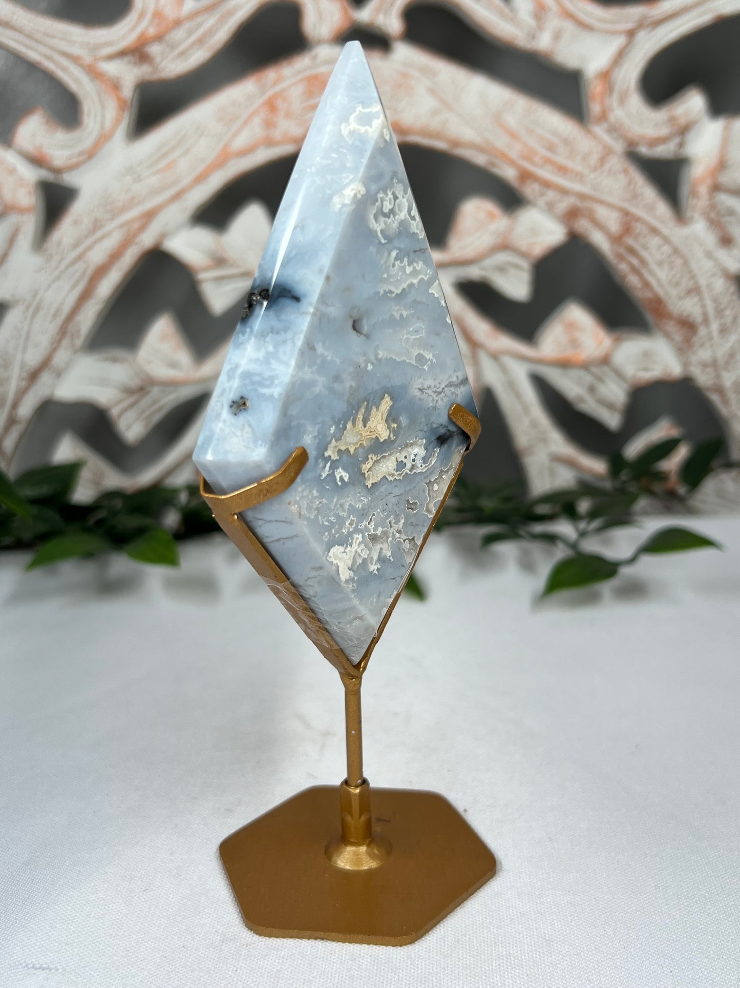 Blue Plume Agate Diamond