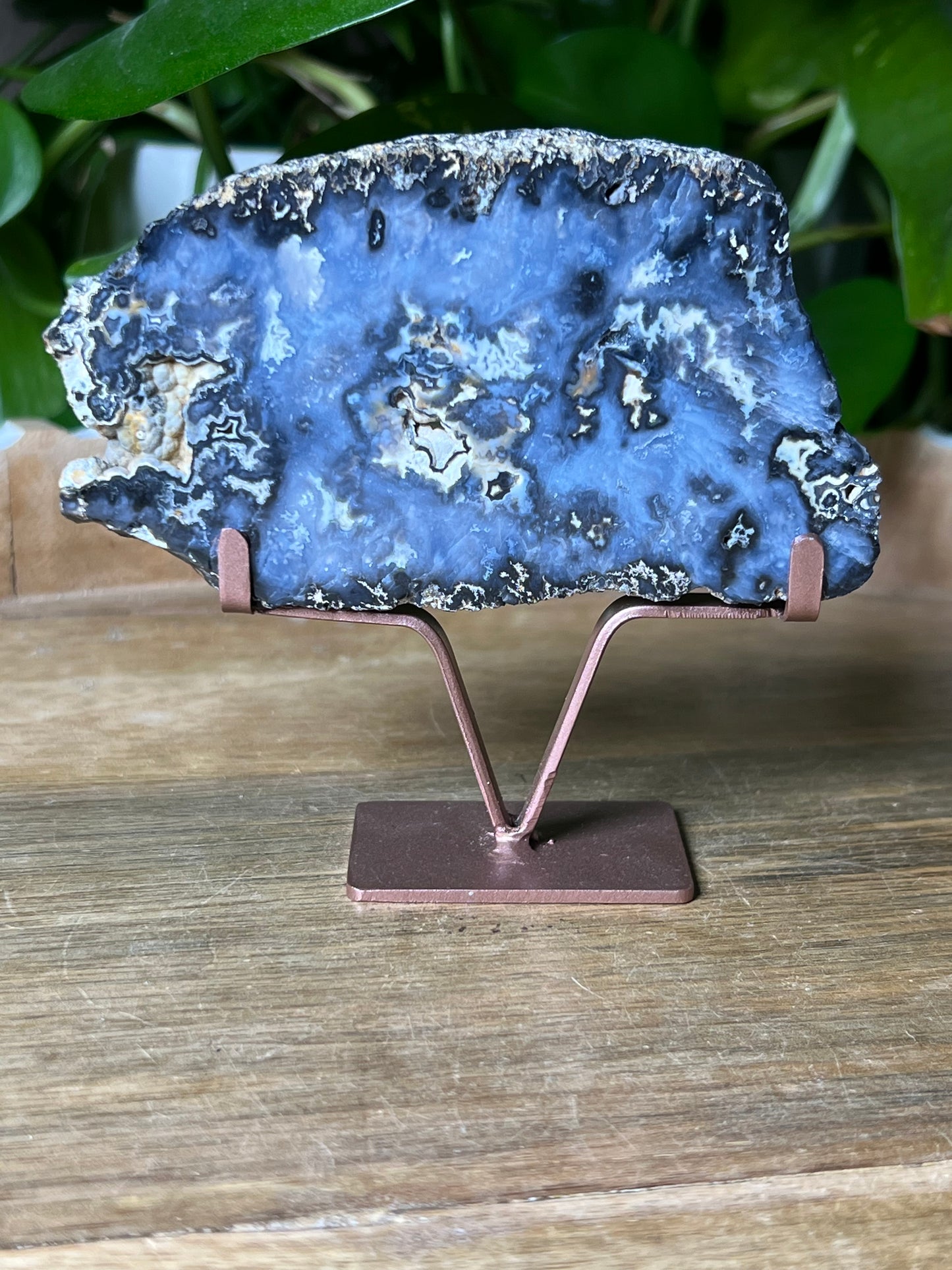 Blue Plume Agate Slab