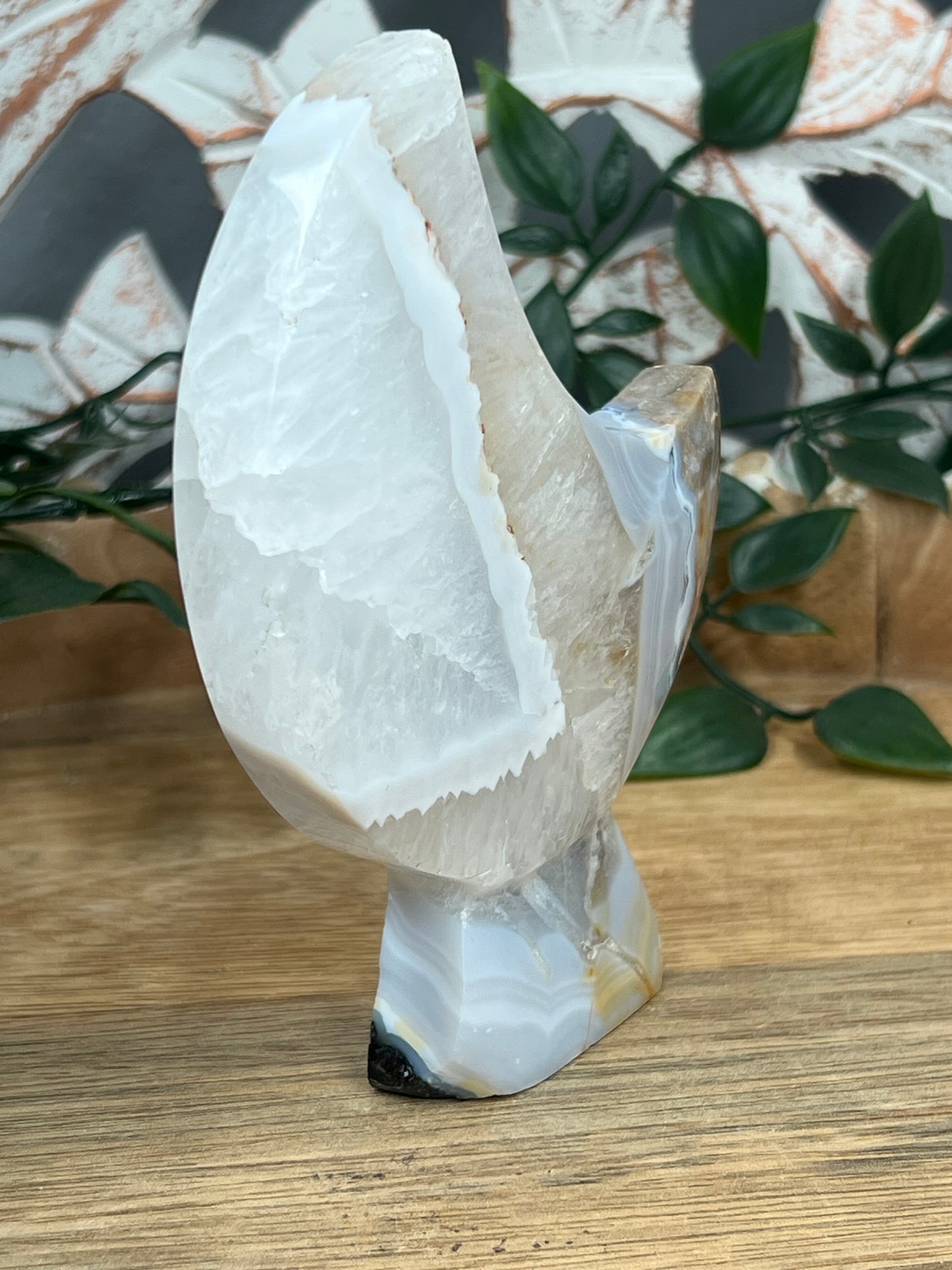 Blue Grey Lace Agate Moon