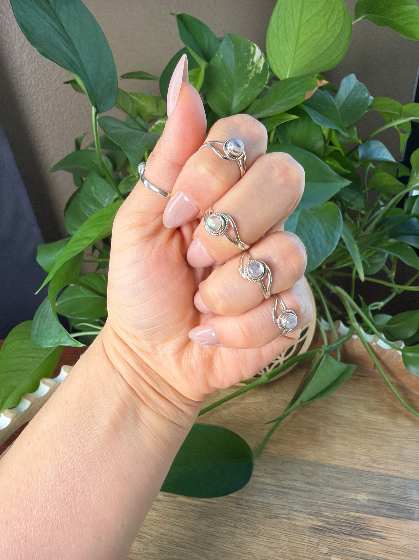 Moonstone Circle Ring