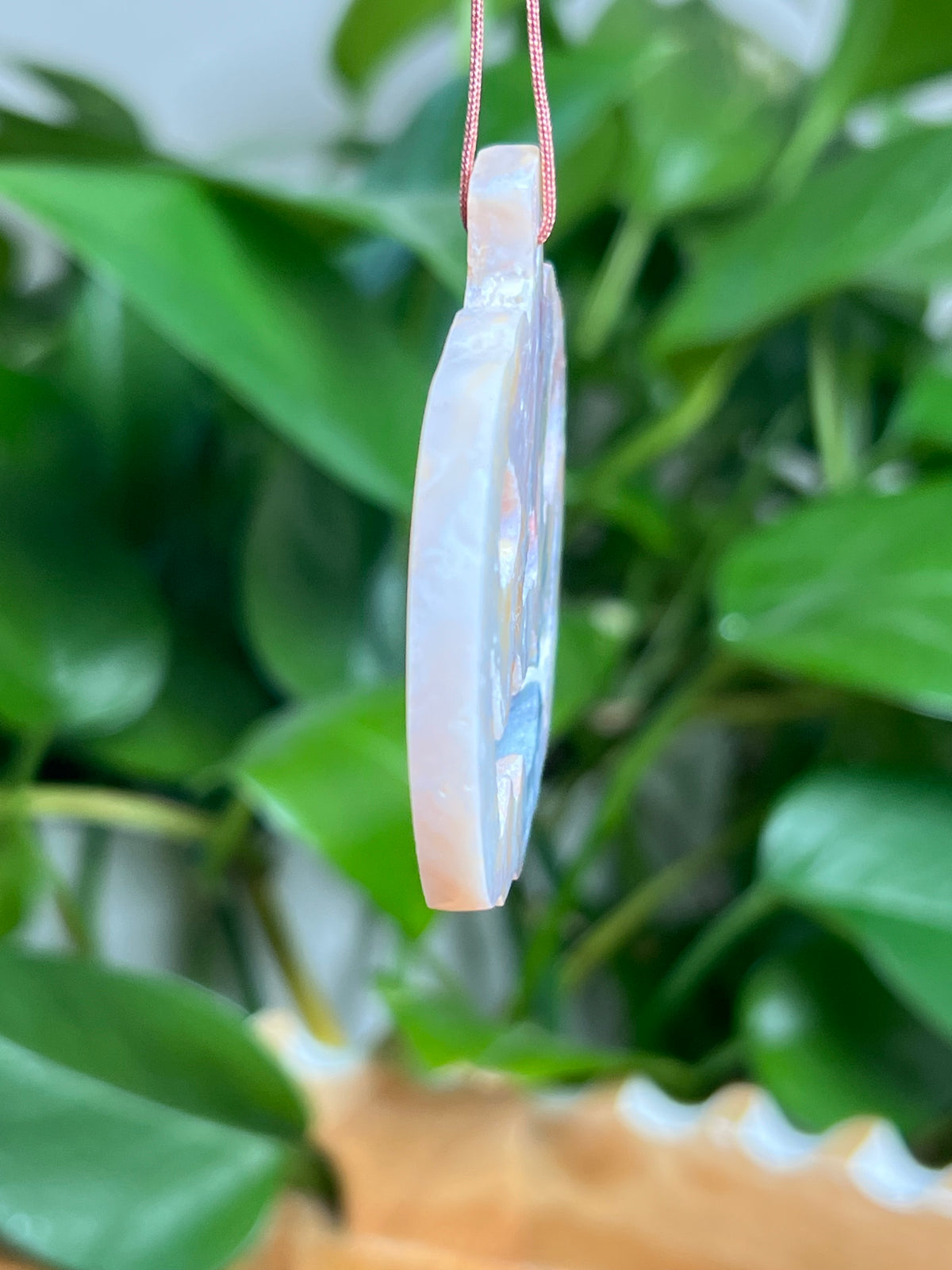 Rainbow Plume Agate Ornament Pumpkin: AA