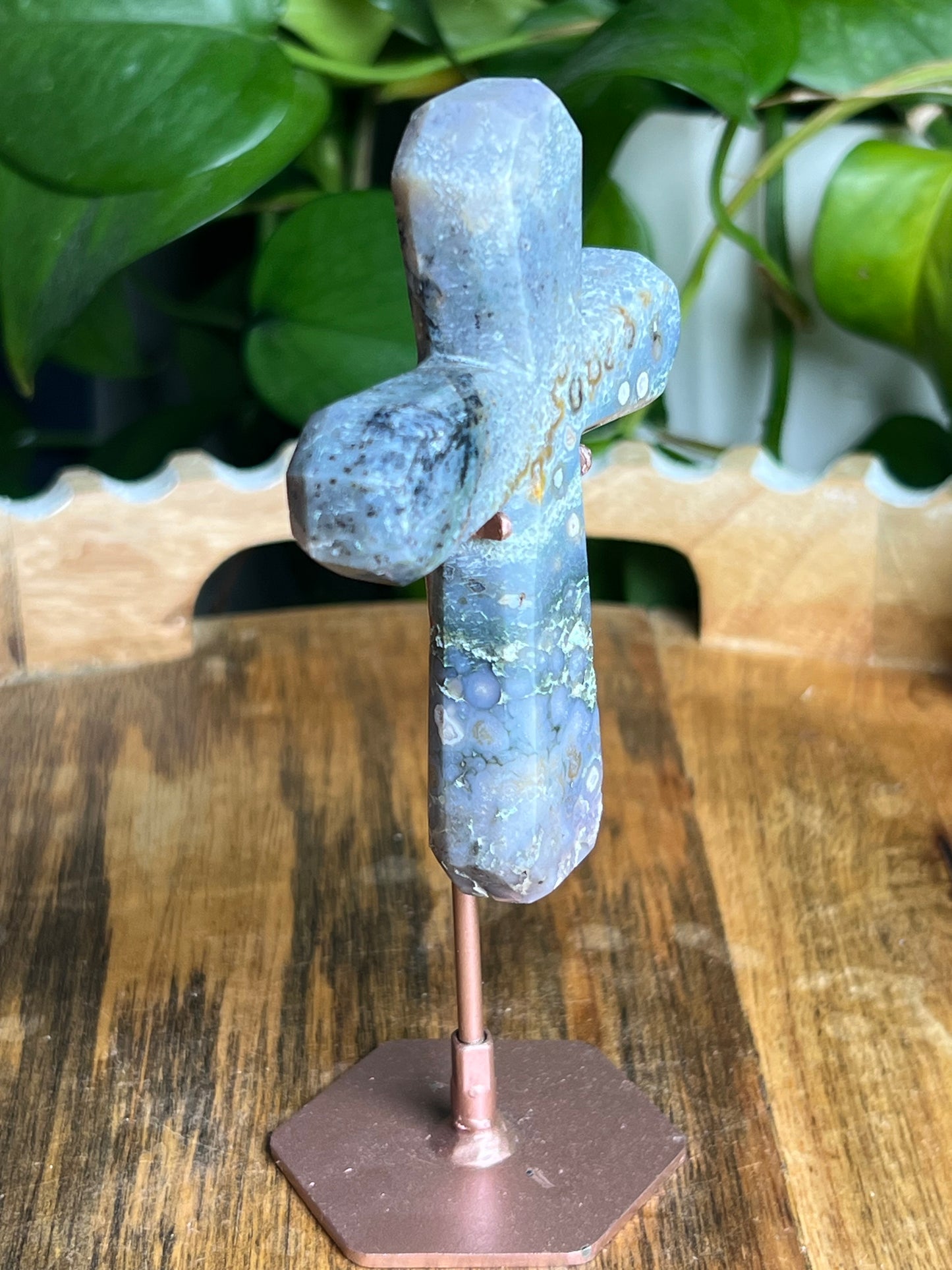 Grape Agate Cross