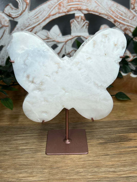 White Plume Agate Butterfly