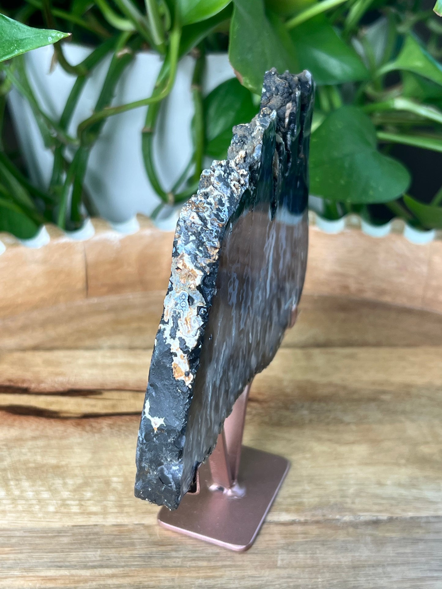Blue Plume Agate Slab